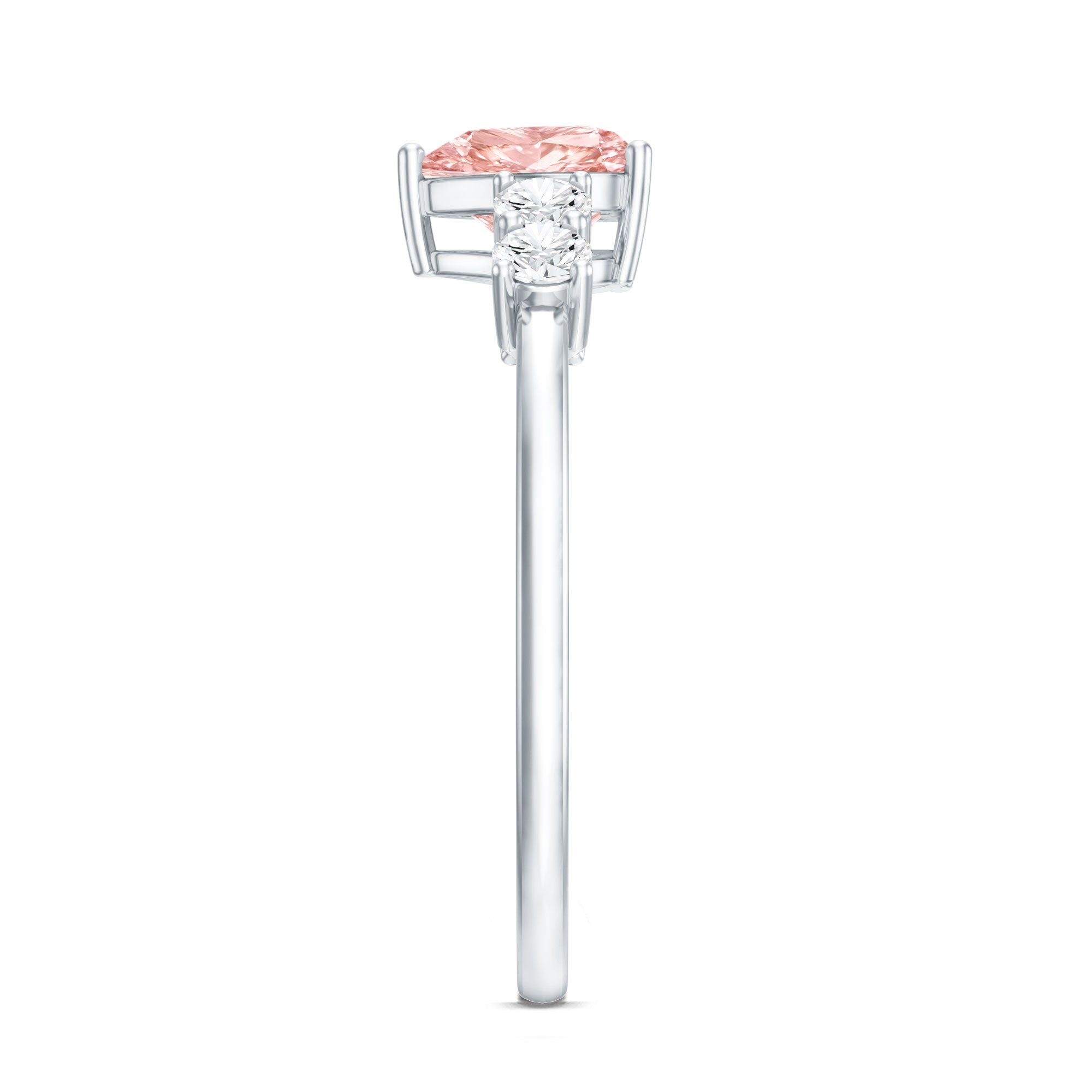 IGI Certified 1 Carat Lab Grown Pink and White Diamond Heart Promise Ring for Her VVS - Rosec Jewels