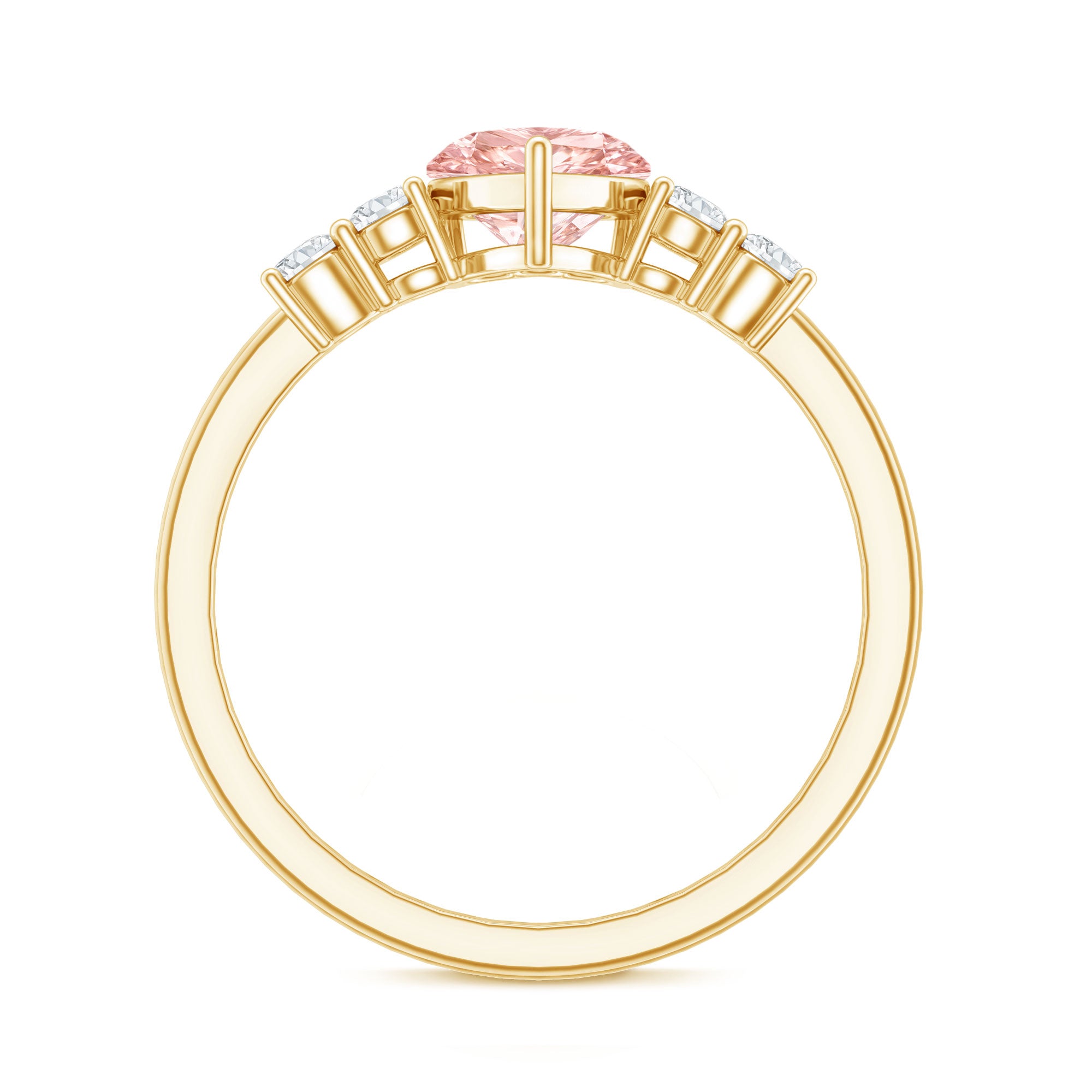 IGI Certified 1 Carat Lab Grown Pink and White Diamond Heart Promise Ring for Her VVS - Rosec Jewels