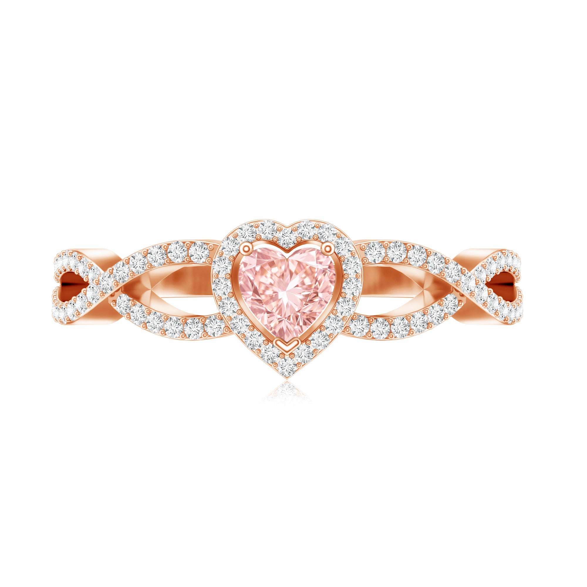 IGI Certified 1 Carat Lab Grown Pink and White Diamond Classic Engagement Ring E-VS1 - Rosec Jewels