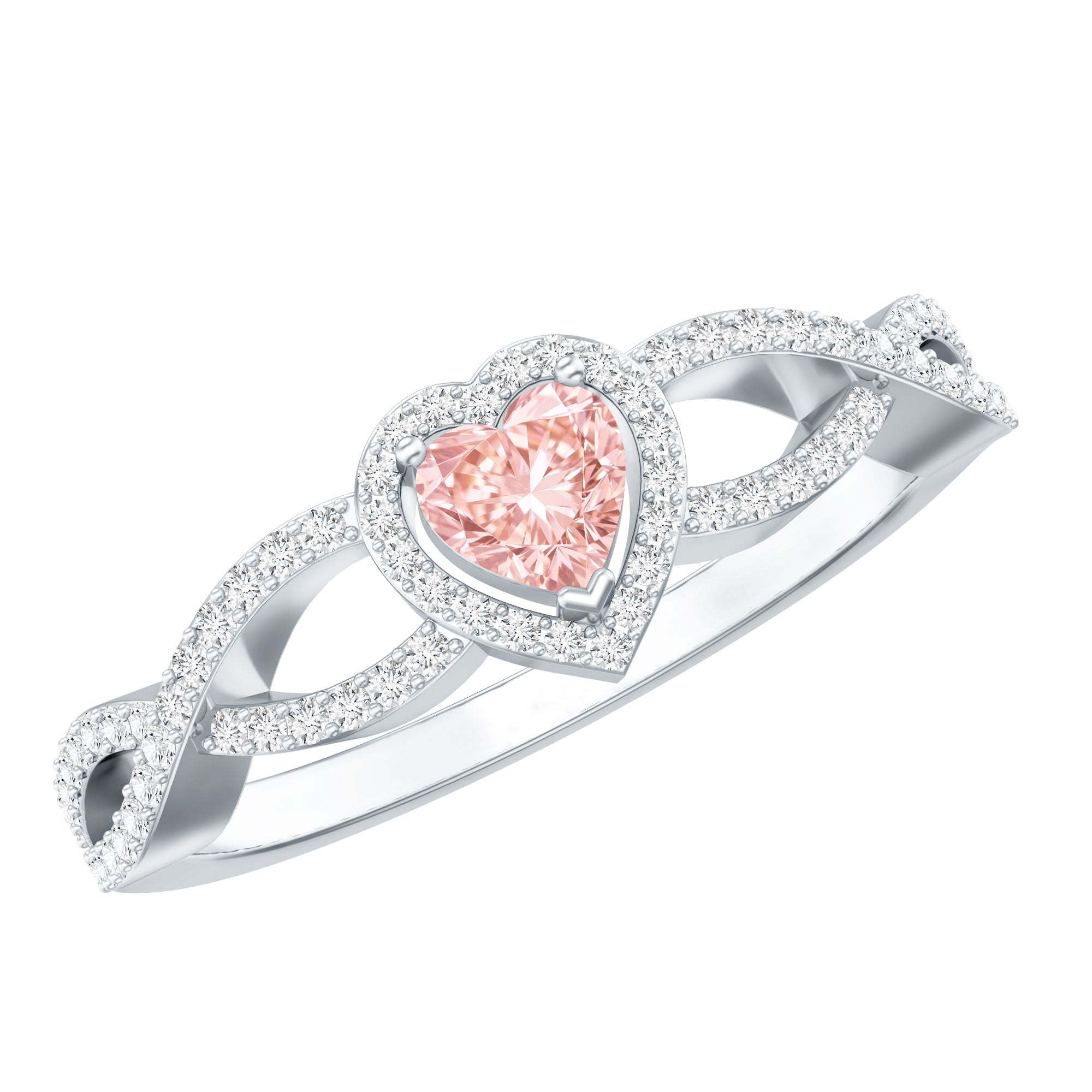 IGI Certified 1 Carat Lab Grown Pink and White Diamond Classic Engagement Ring E-VS1 - Rosec Jewels