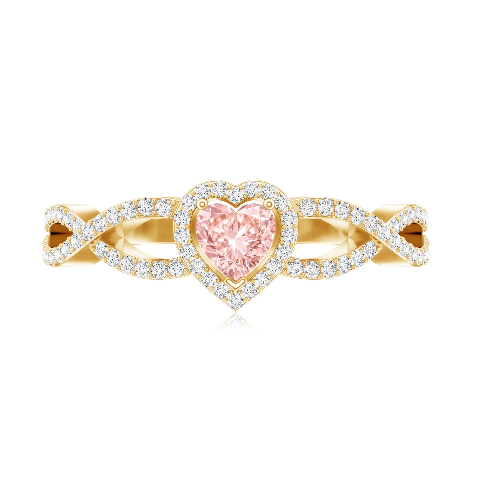IGI Certified 1 Carat Lab Grown Pink and White Diamond Classic Engagement Ring E-VS1 - Rosec Jewels