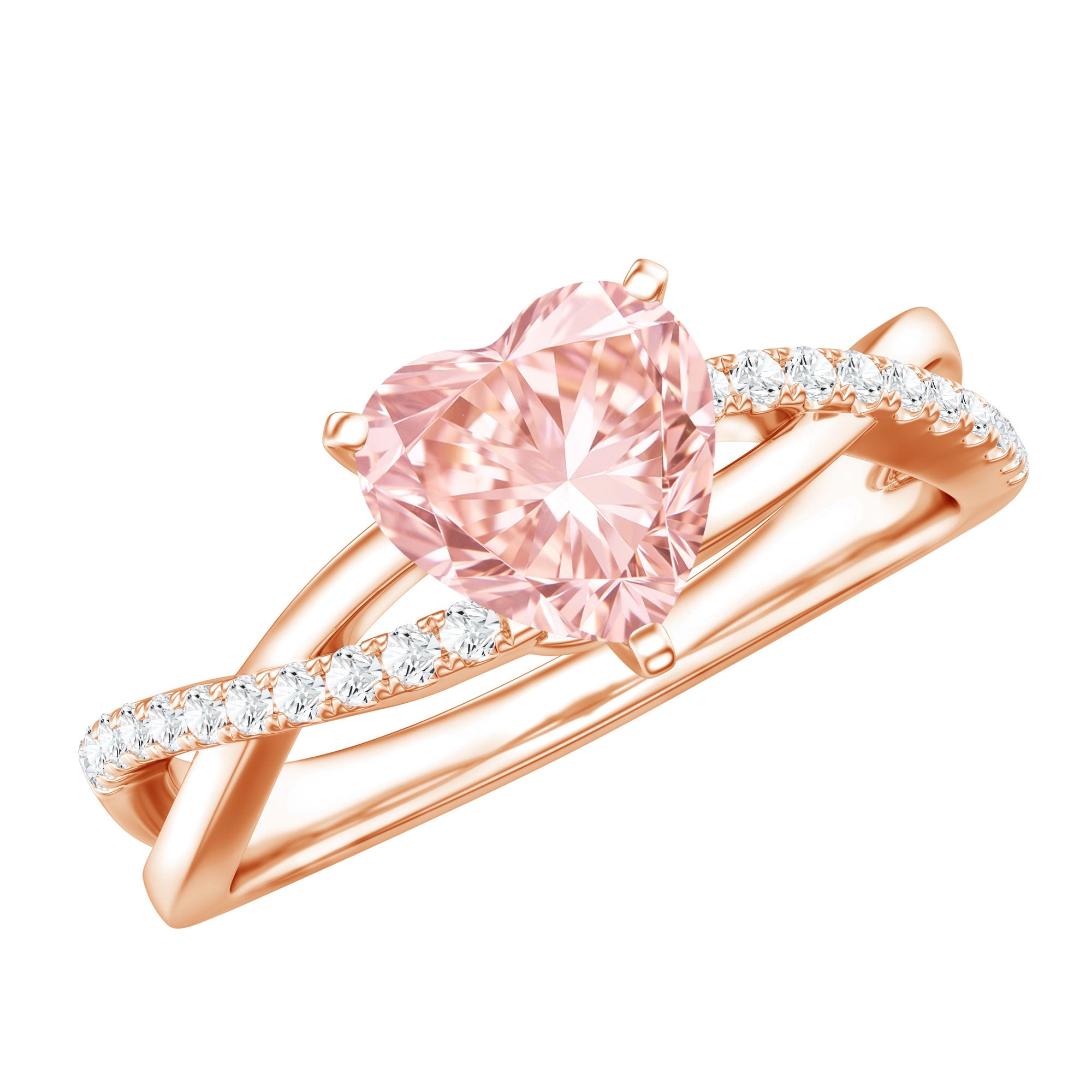IGI Certified 1 CT Solitaire Lab Grown Pink Diamond Heart Engagement Ring Fancy Pink - VS1 - Rosec Jewels