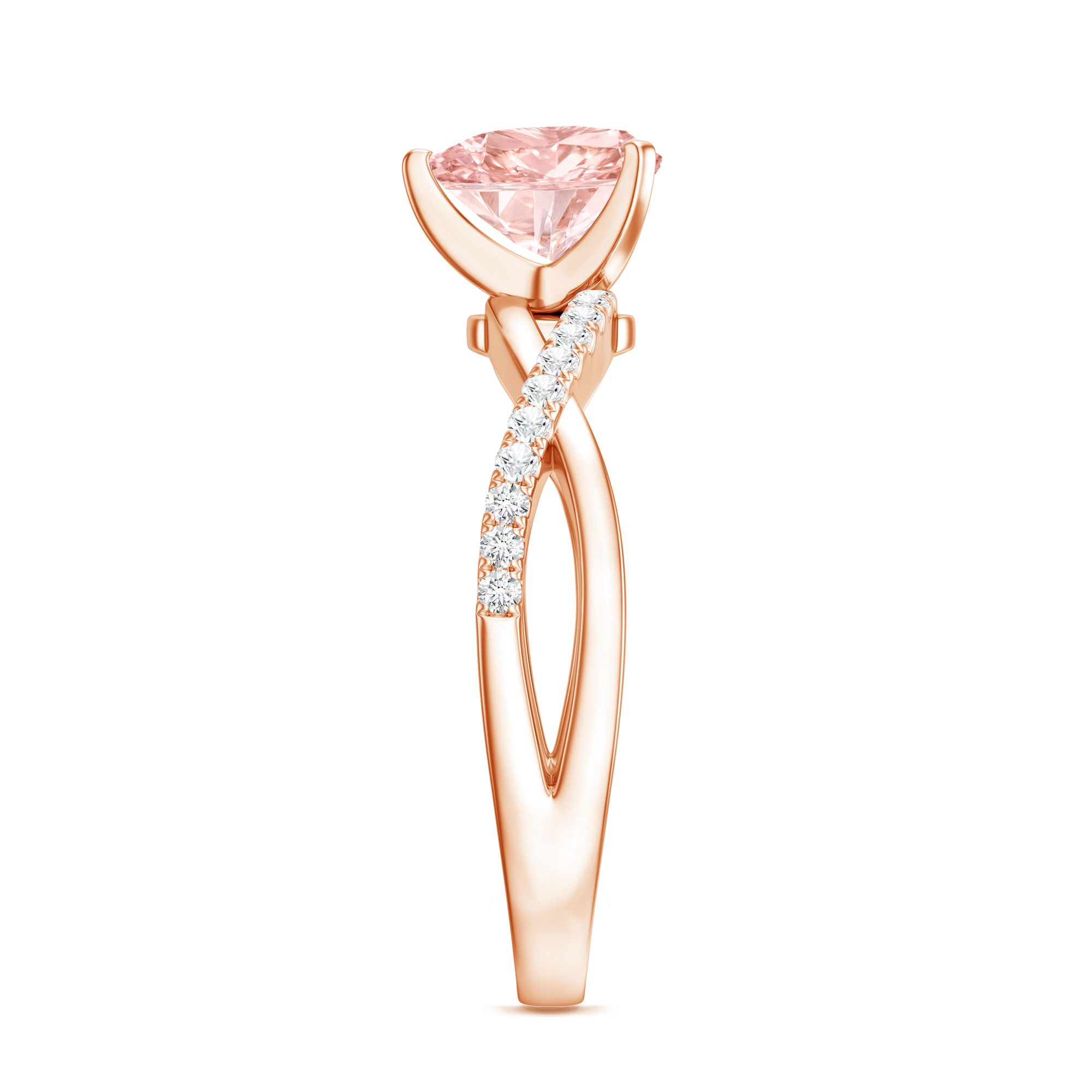 IGI Certified 1 CT Solitaire Lab Grown Pink Diamond Heart Engagement Ring Fancy Pink - VS1 - Rosec Jewels