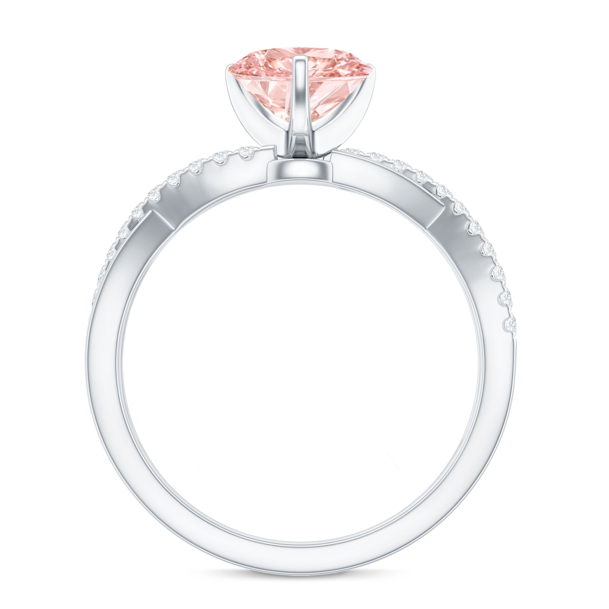 IGI Certified 1 CT Solitaire Lab Grown Pink Diamond Heart Engagement Ring E-VS1 - Rosec Jewels