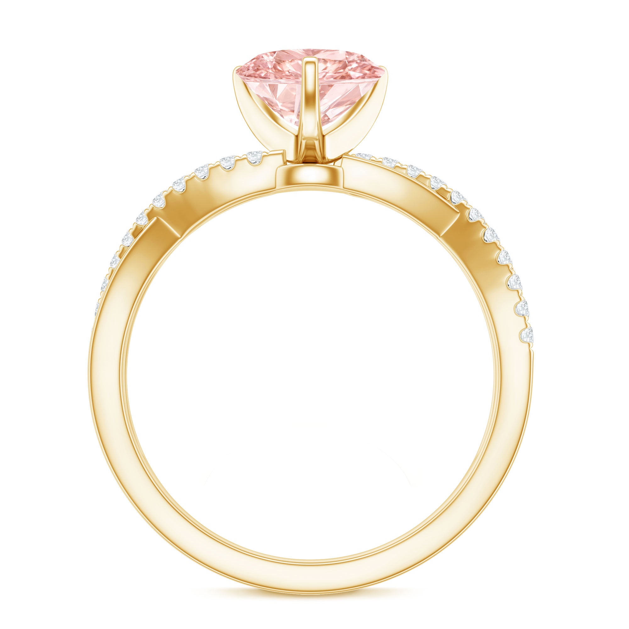 IGI Certified 1 CT Solitaire Lab Grown Pink Diamond Heart Engagement Ring E-VS1 - Rosec Jewels