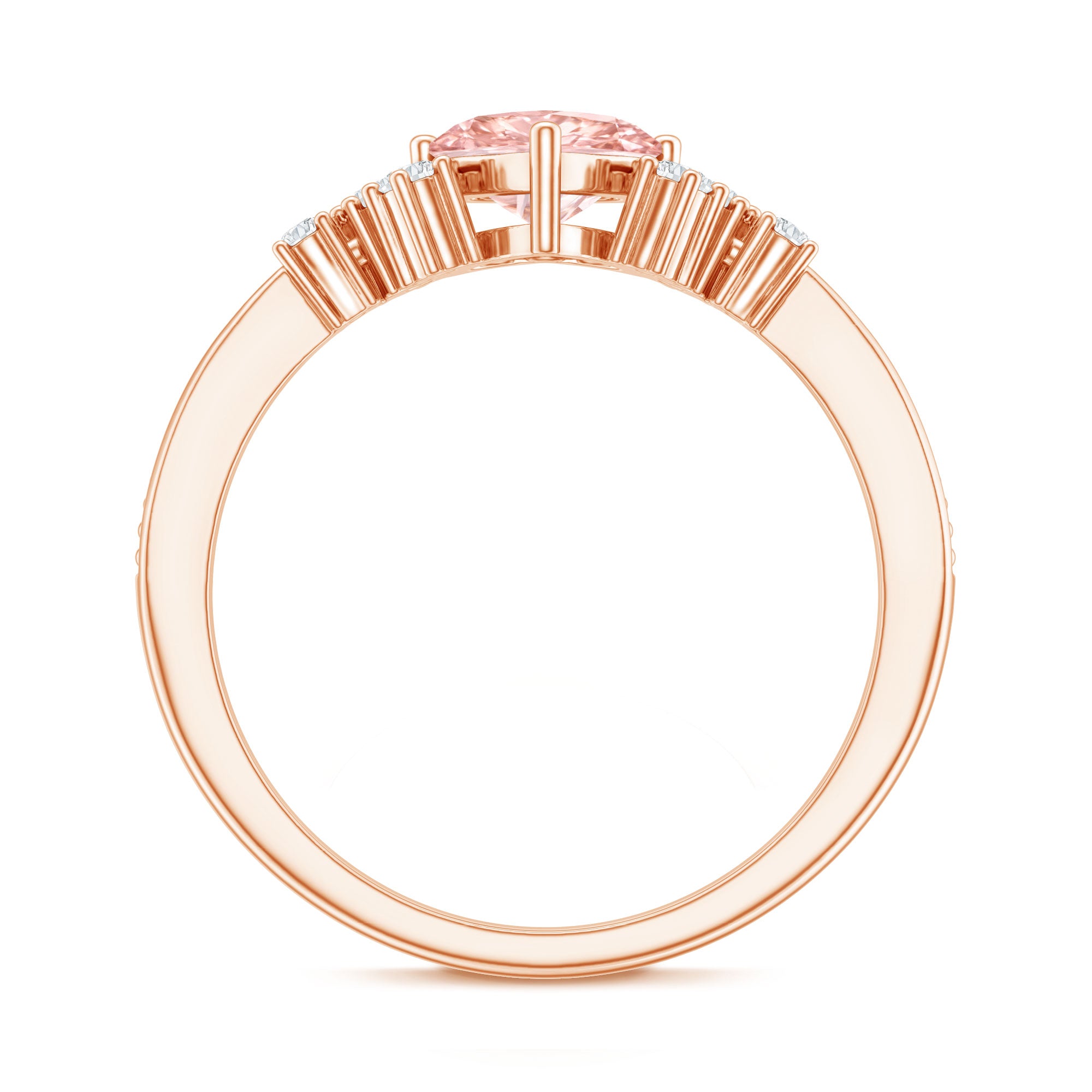 1 CT Lab Grown Pink and White Diamond Heart Engagement Ring IGI Certified E-VS1 - Rosec Jewels