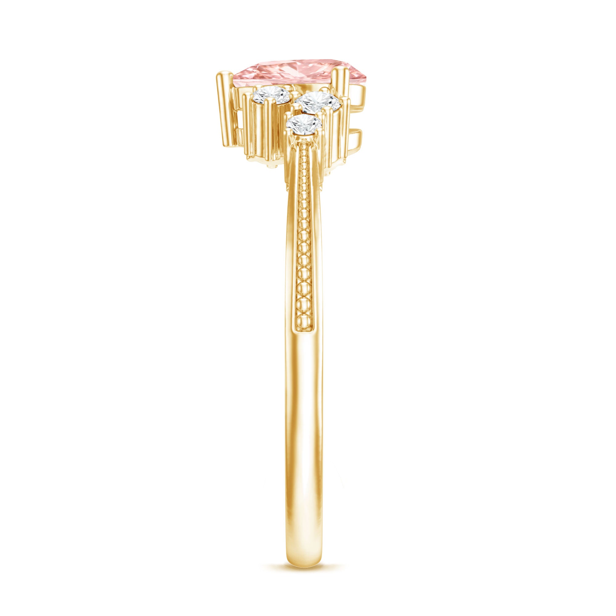 1 CT Lab Grown Pink and White Diamond Heart Engagement Ring IGI Certified E-VS1 - Rosec Jewels