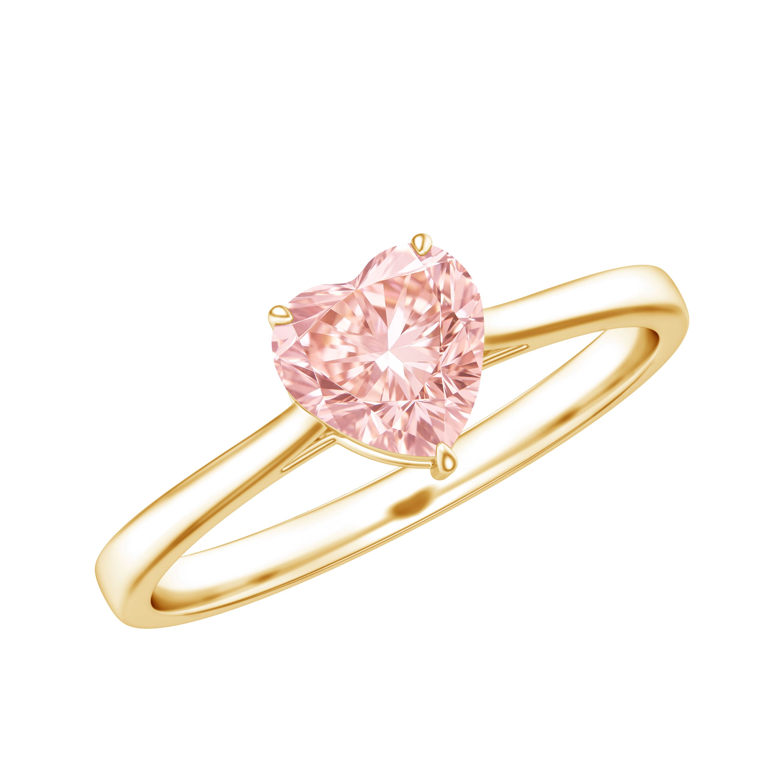 1 CT Lab Grown Pink Diamond Heart Promise Ring with IGI Certificate VVS - Rosec Jewels