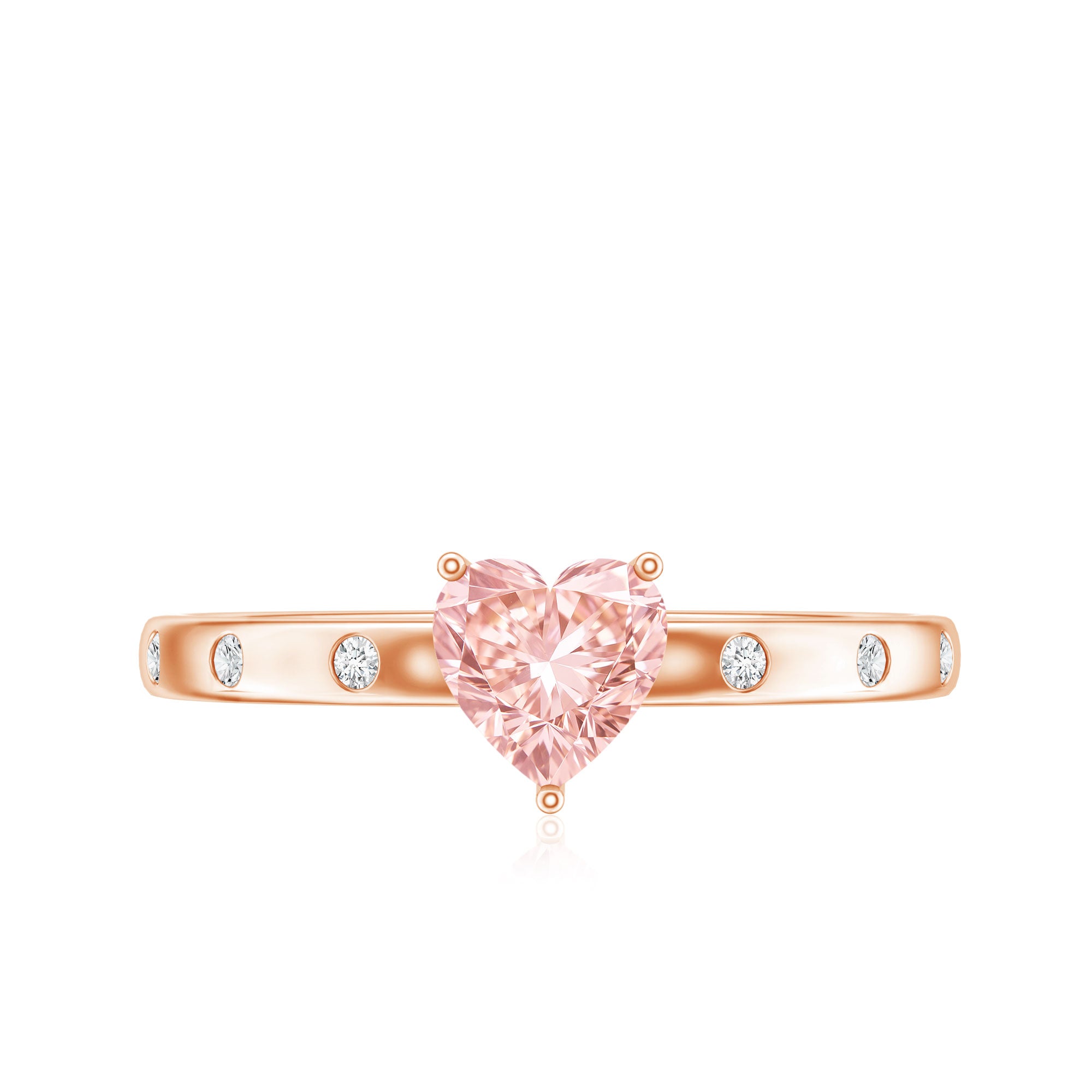 IGI Certified Solitaire Lab Grown Pink Diamond Engagement Ring for Women E-VS1 - Rosec Jewels