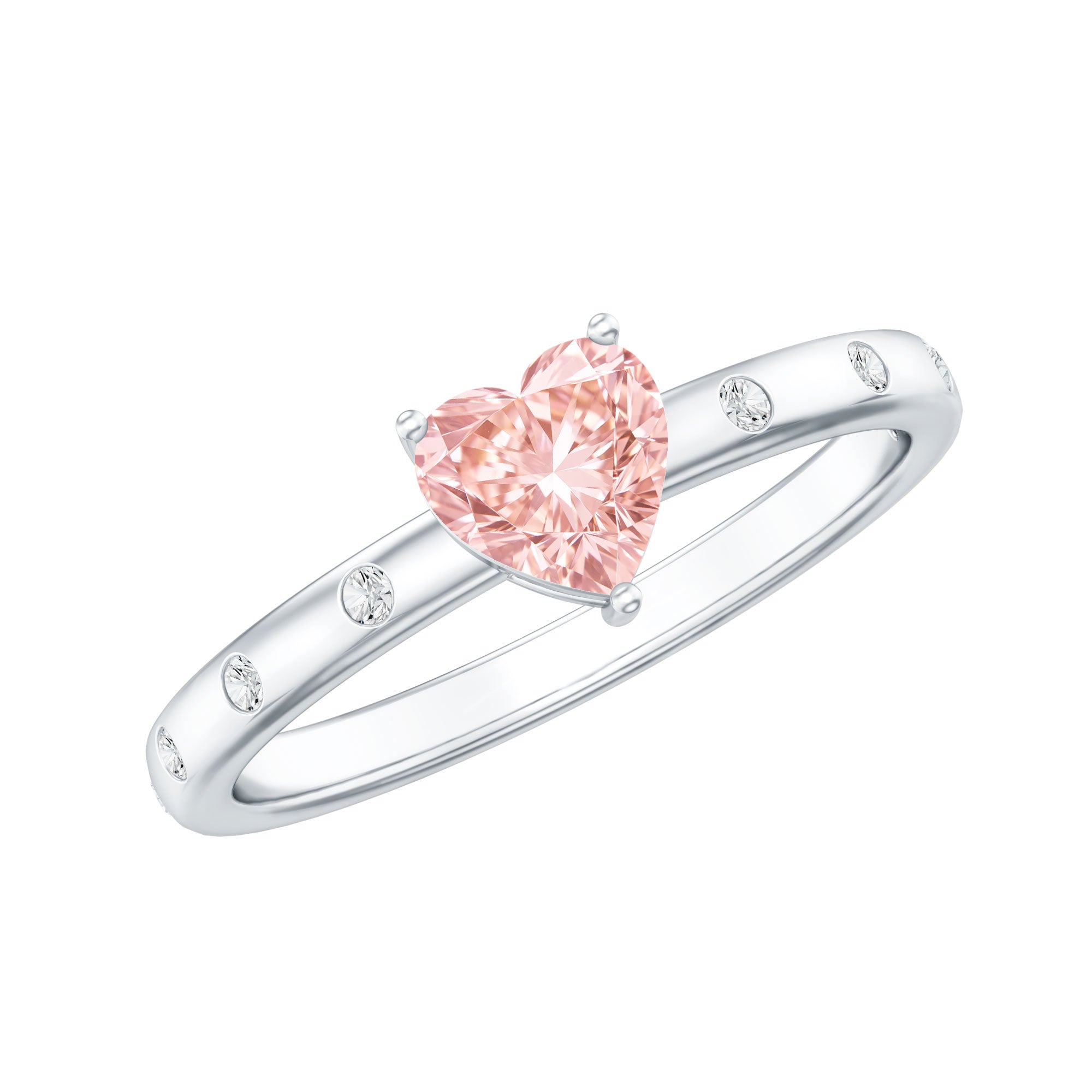 Solitaire Lab Grown Pink Diamond Engagement Ring for Women