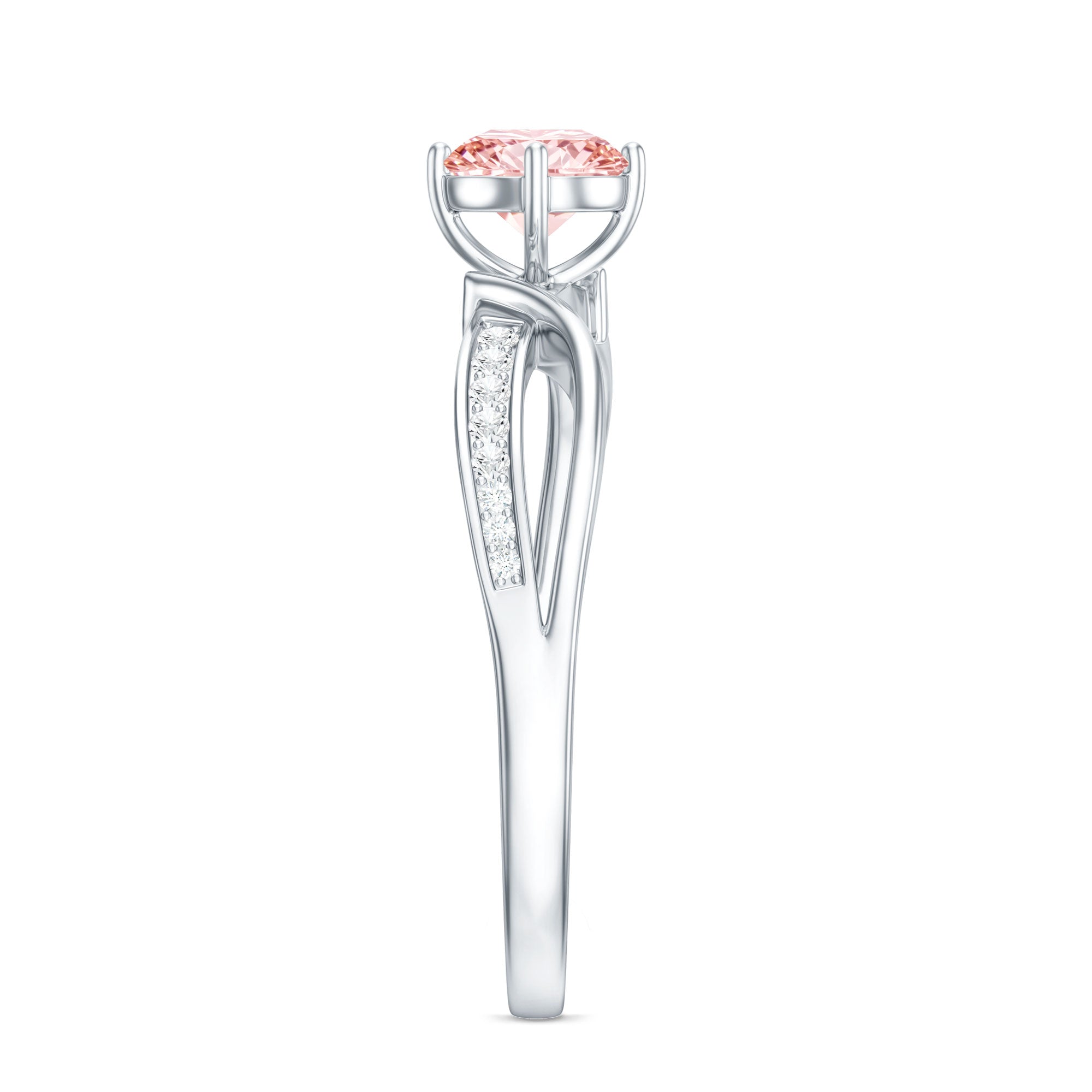 1 CT Lab Grown Pink Diamond Infinity Engagement Ring with IGI Certificate Fancy Pink - VS1 - Rosec Jewels