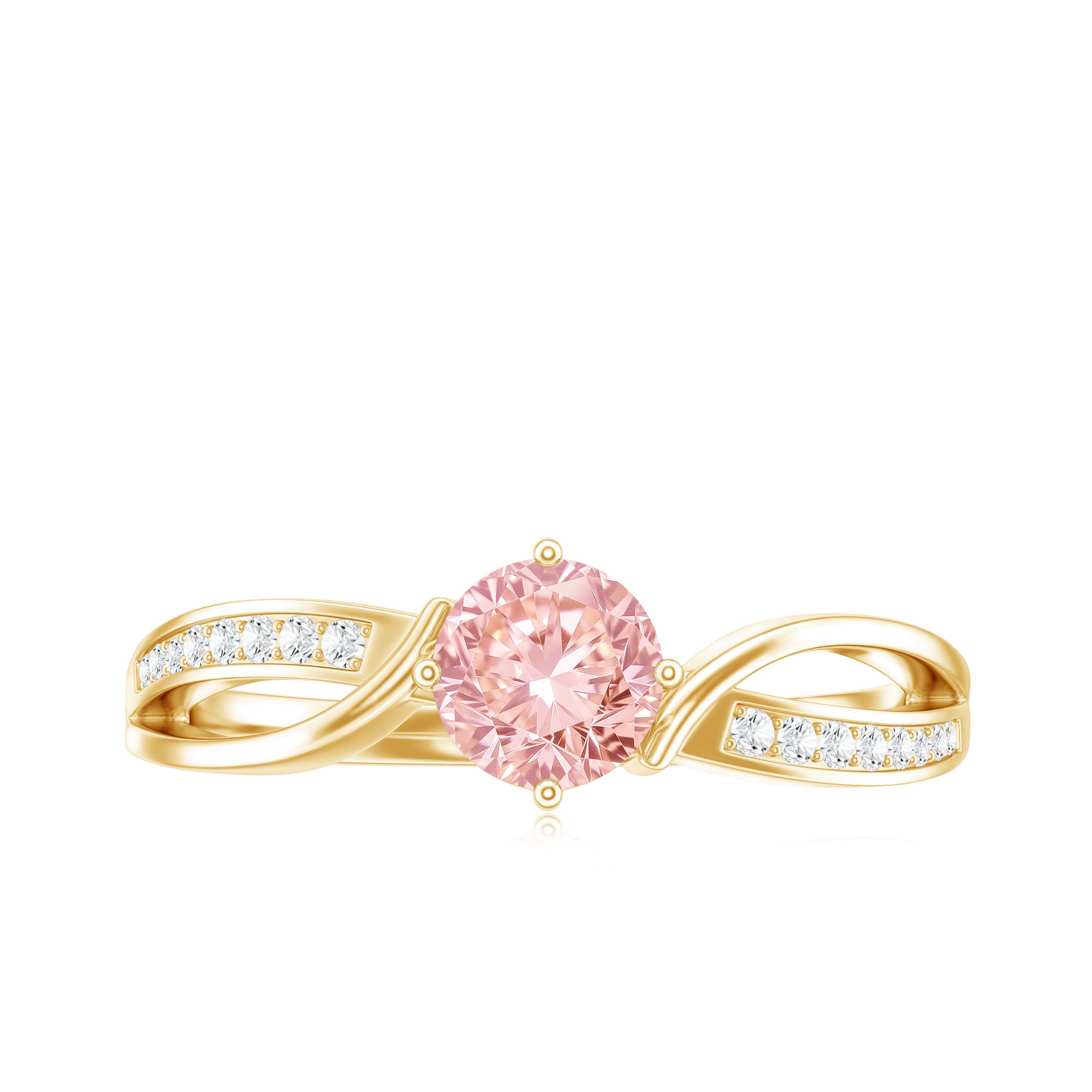 1 CT Lab Grown Pink Diamond Infinity Engagement Ring with IGI Certificate Fancy Pink - VS1 - Rosec Jewels