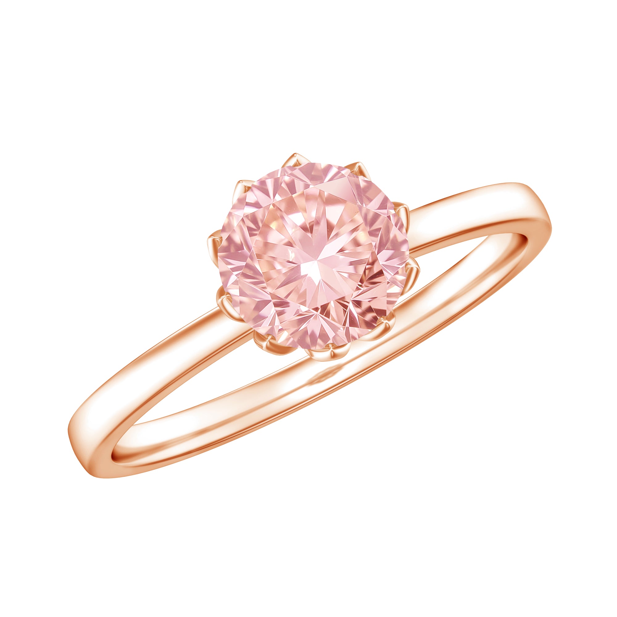 IGI Certified 1 CT Lab Grown Pink Diamond Solitaire Engagement Ring in Lotus Basket Setting Fancy Pink - VS1 - Rosec Jewels