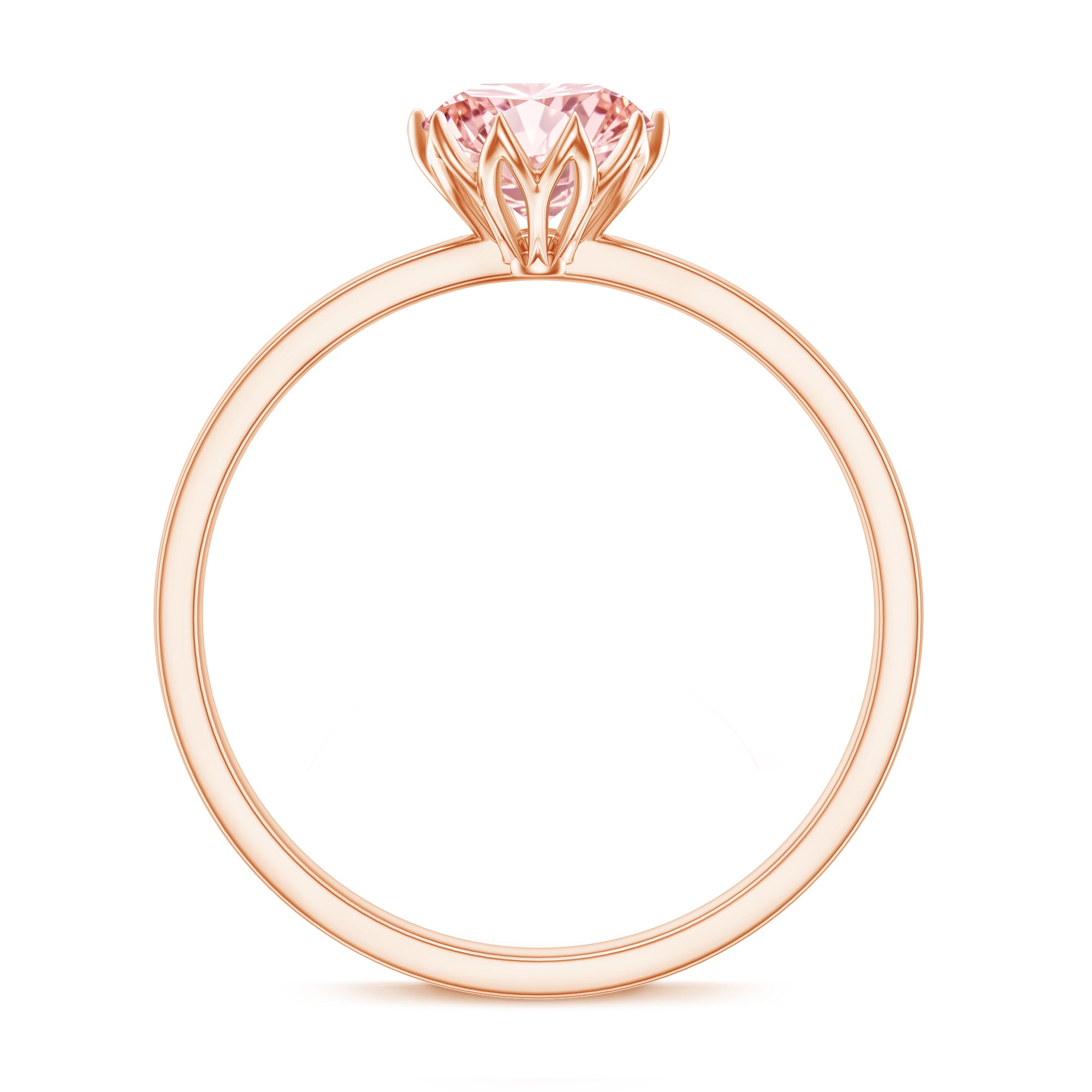 IGI Certified 1 CT Lab Grown Pink Diamond Solitaire Engagement Ring in Lotus Basket Setting Fancy Pink - VS1 - Rosec Jewels