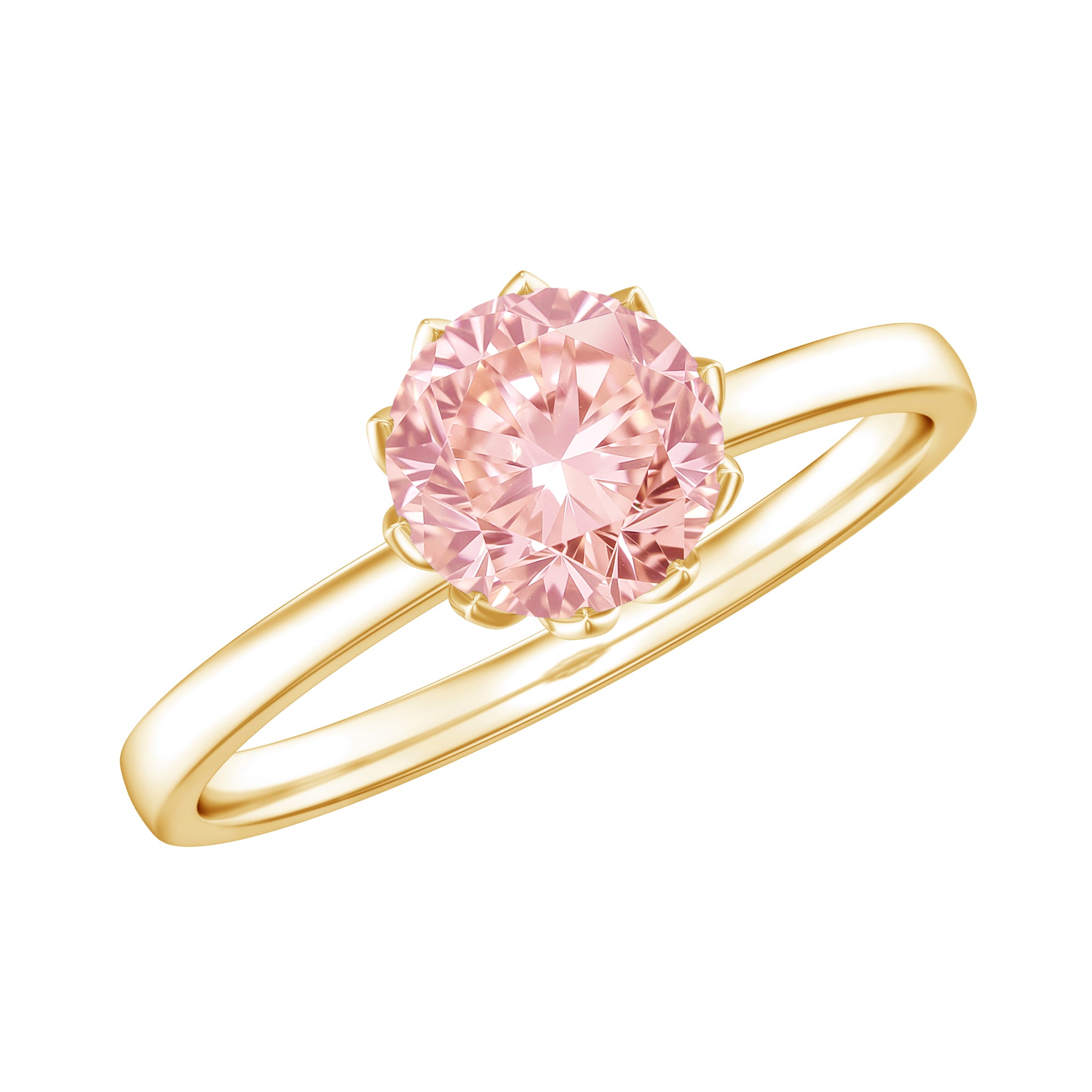 IGI Certified 1 CT Lab Grown Pink Diamond Solitaire Engagement Ring in Lotus Basket Setting Fancy Pink - VS1 - Rosec Jewels