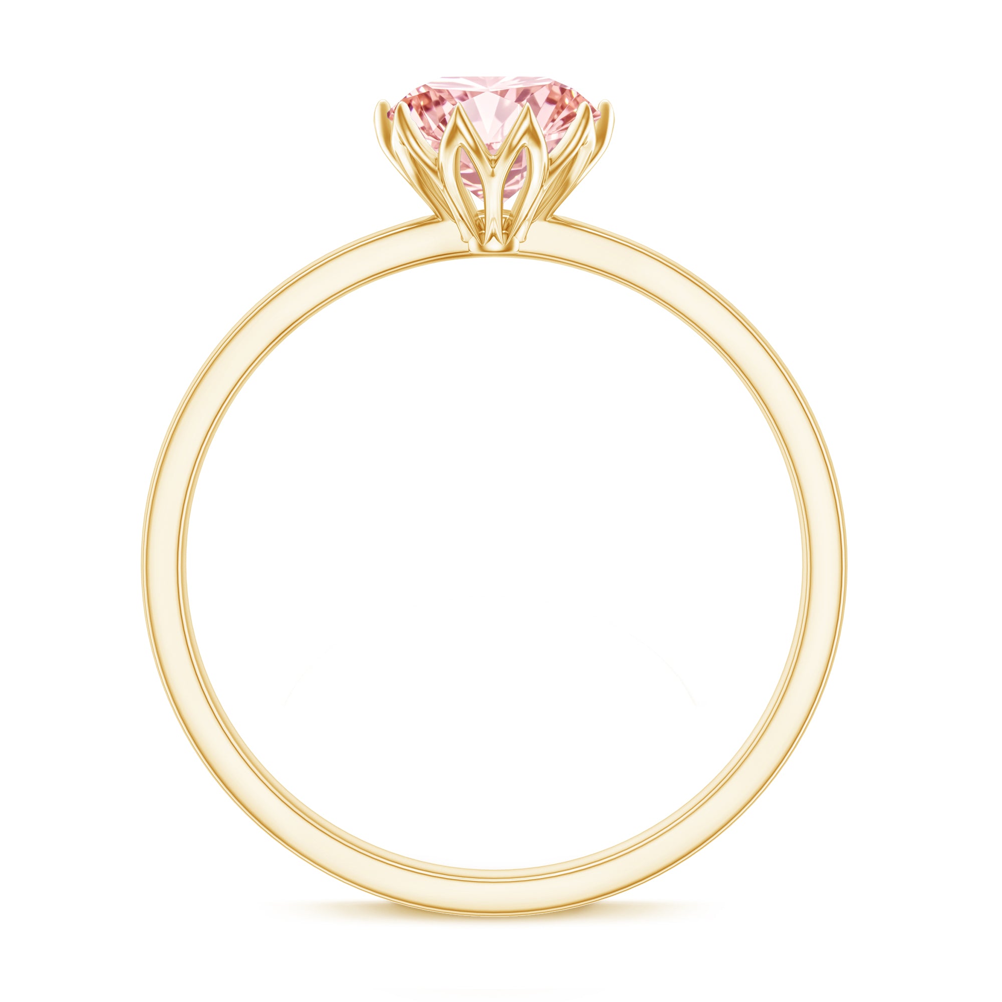 IGI Certified 1 CT Lab Grown Pink Diamond Solitaire Engagement Ring in Lotus Basket Setting E-VS1 - Rosec Jewels