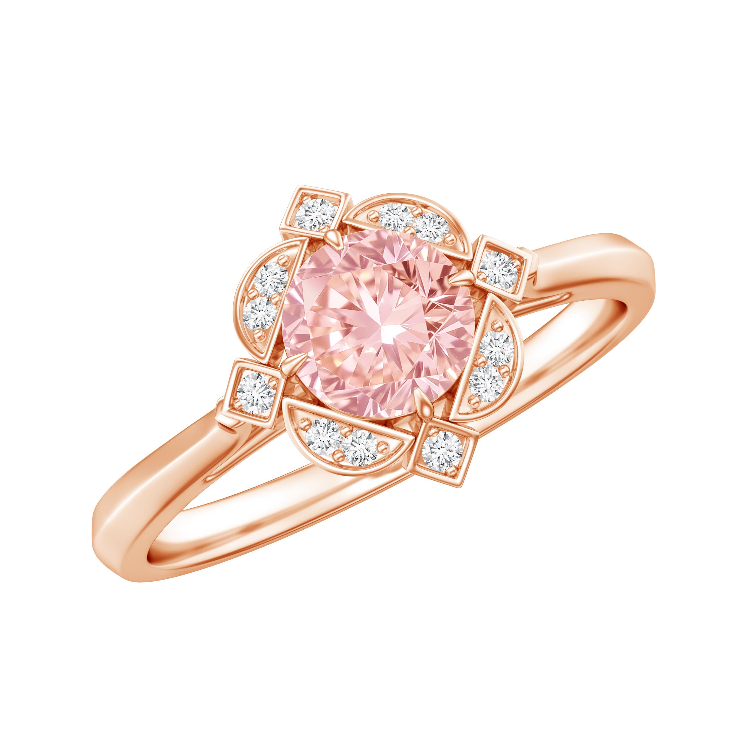 Vintage Inspired Lab Grown Pink Diamond Engagement Ring with IGI Certificate E-VS1 - Rosec Jewels