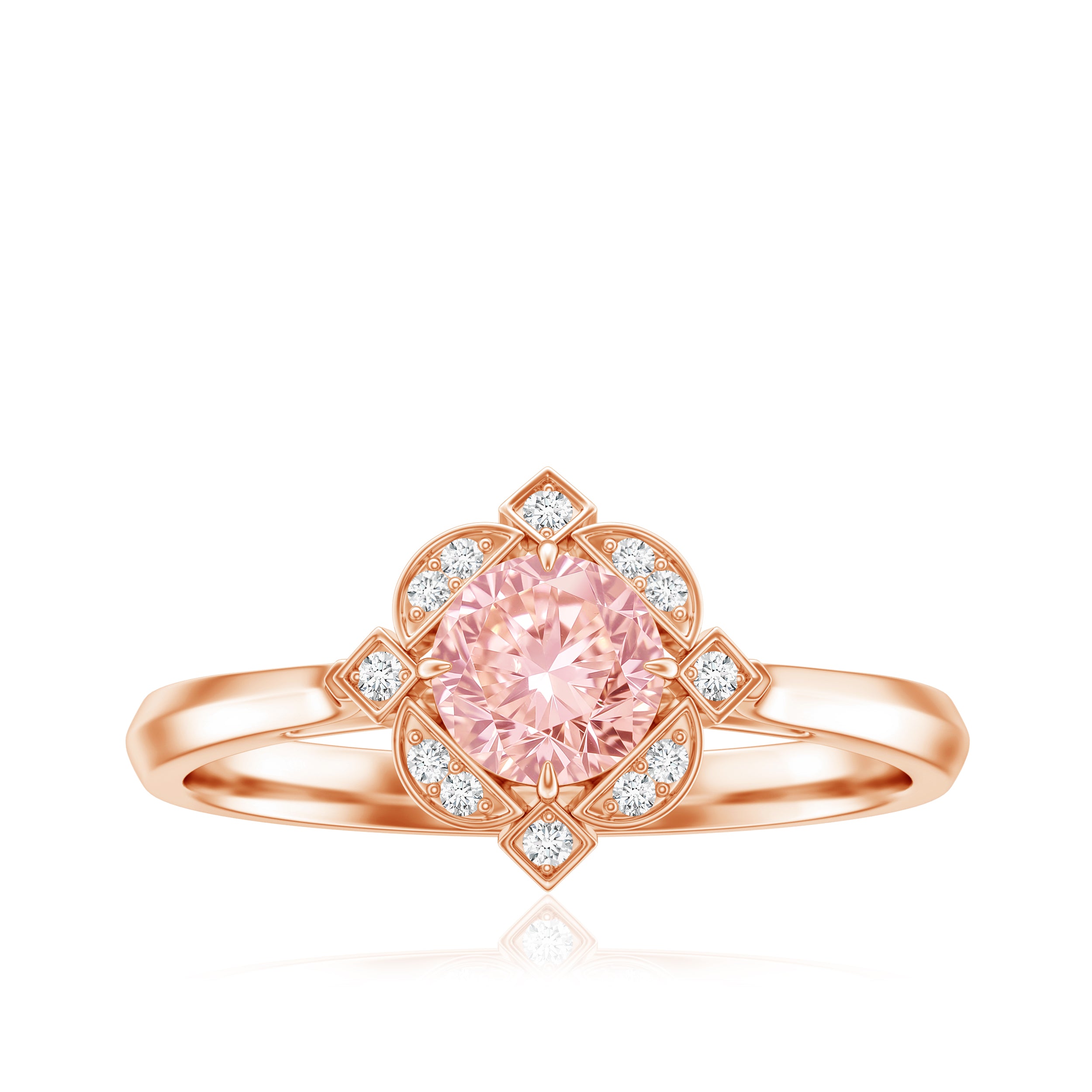 Vintage Inspired Lab Grown Pink Diamond Engagement Ring with IGI Certificate E-VS1 - Rosec Jewels