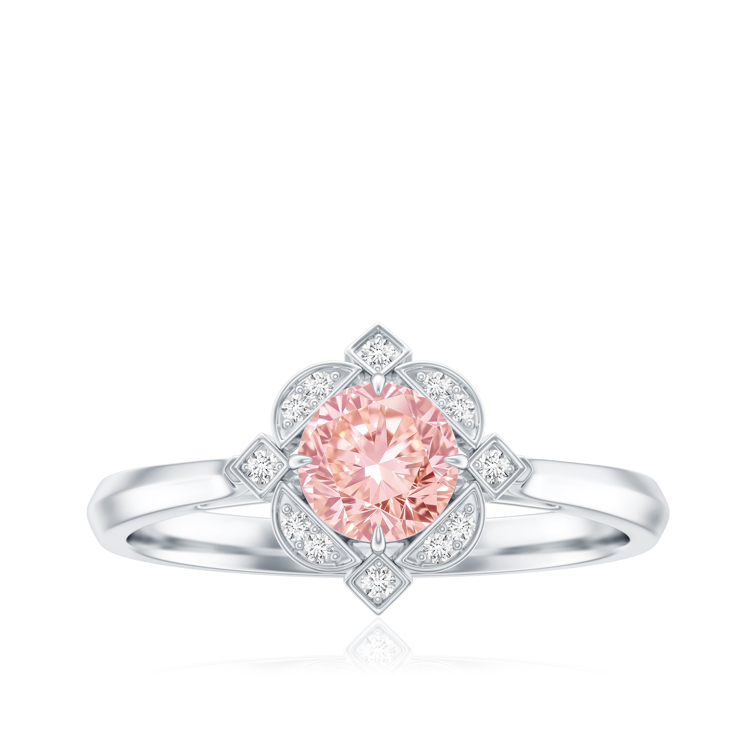 Vintage Inspired Lab Grown Pink Diamond Engagement Ring with IGI Certificate E-VS1 - Rosec Jewels
