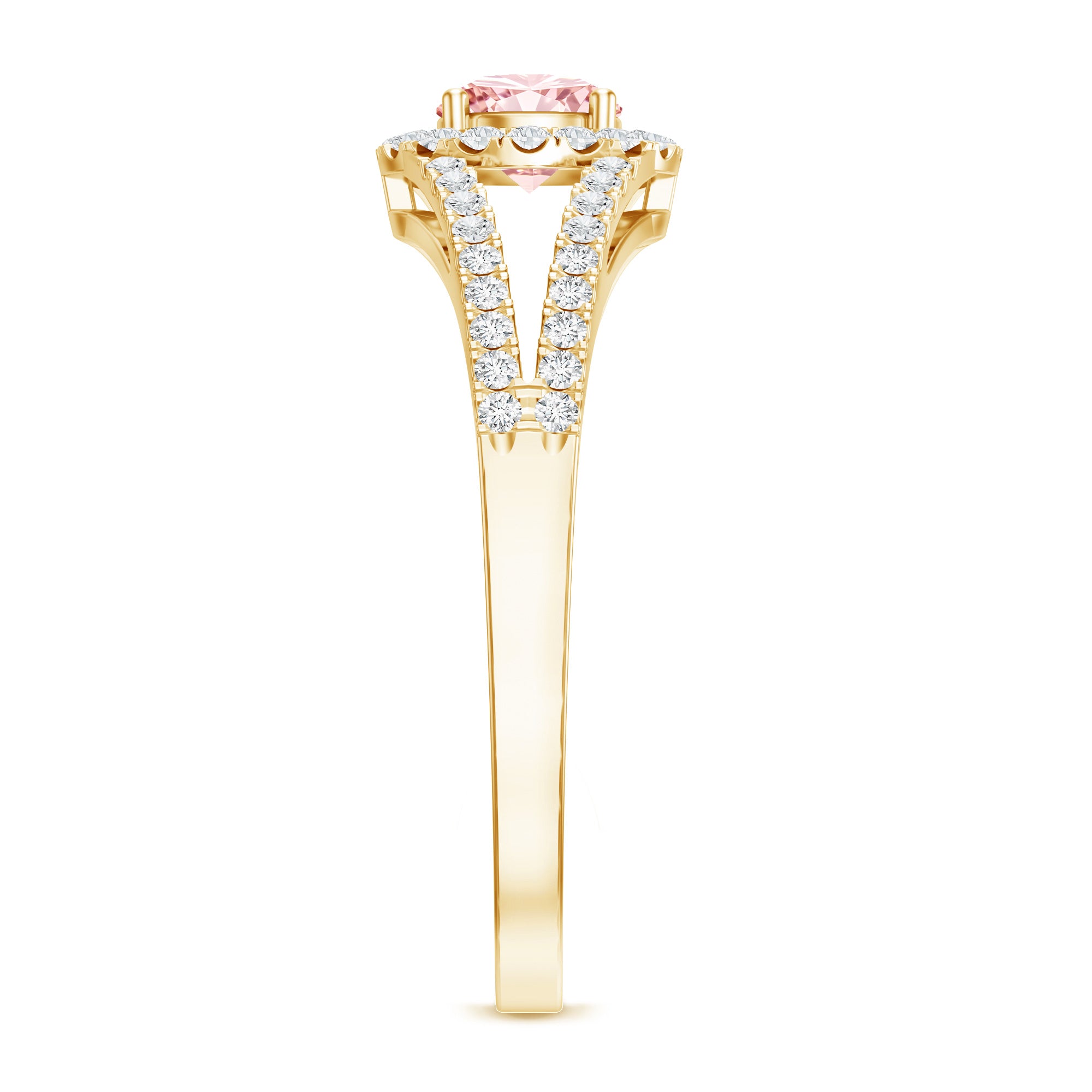 IGI Certified 1 CT Pink Lab Grown Diamond Halo Engagement Ring Fancy Pink - VS1 - Rosec Jewels