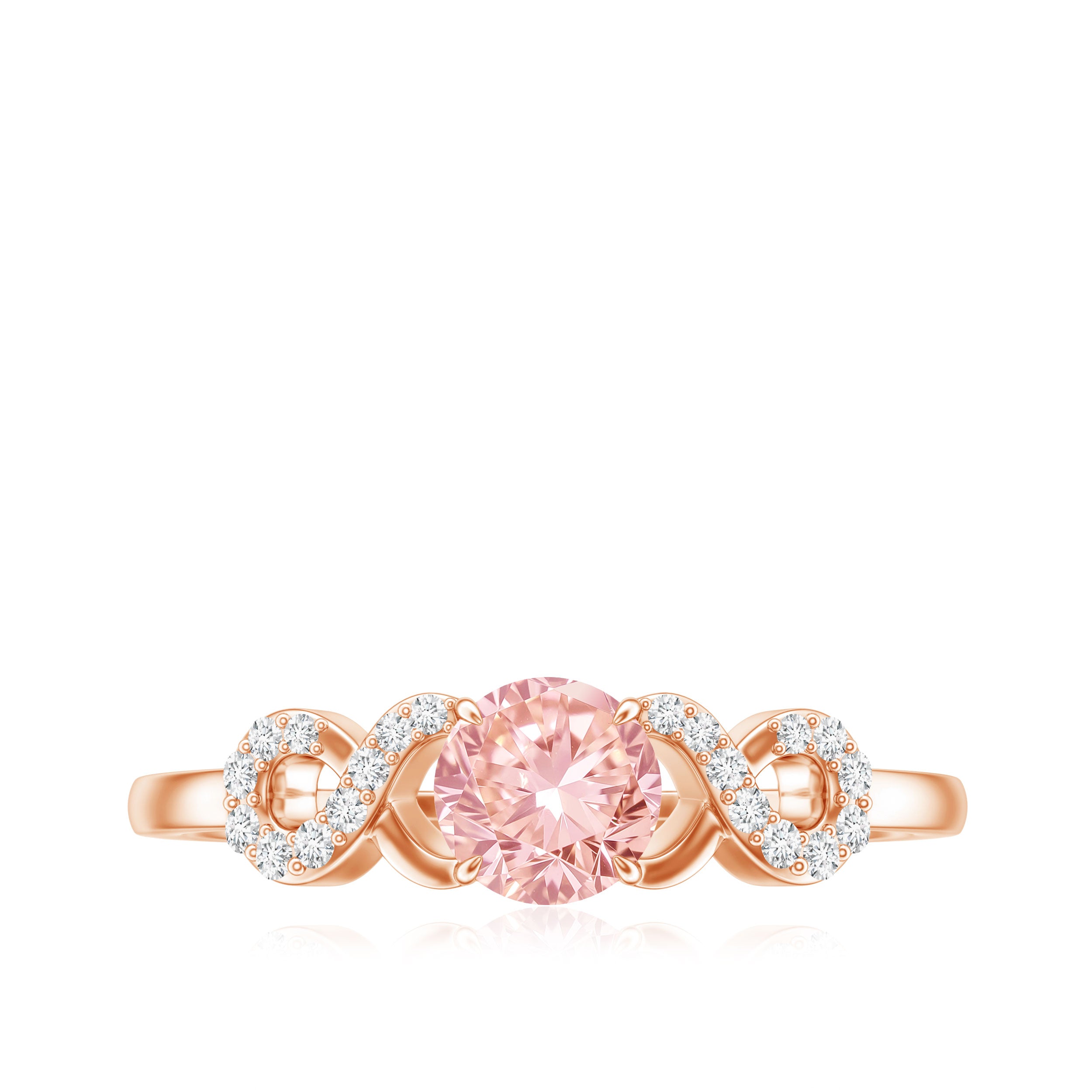 IGI Certified Lab Grown Pink Diamond Infinity Engagement Ring Fancy Pink - VS1 - Rosec Jewels