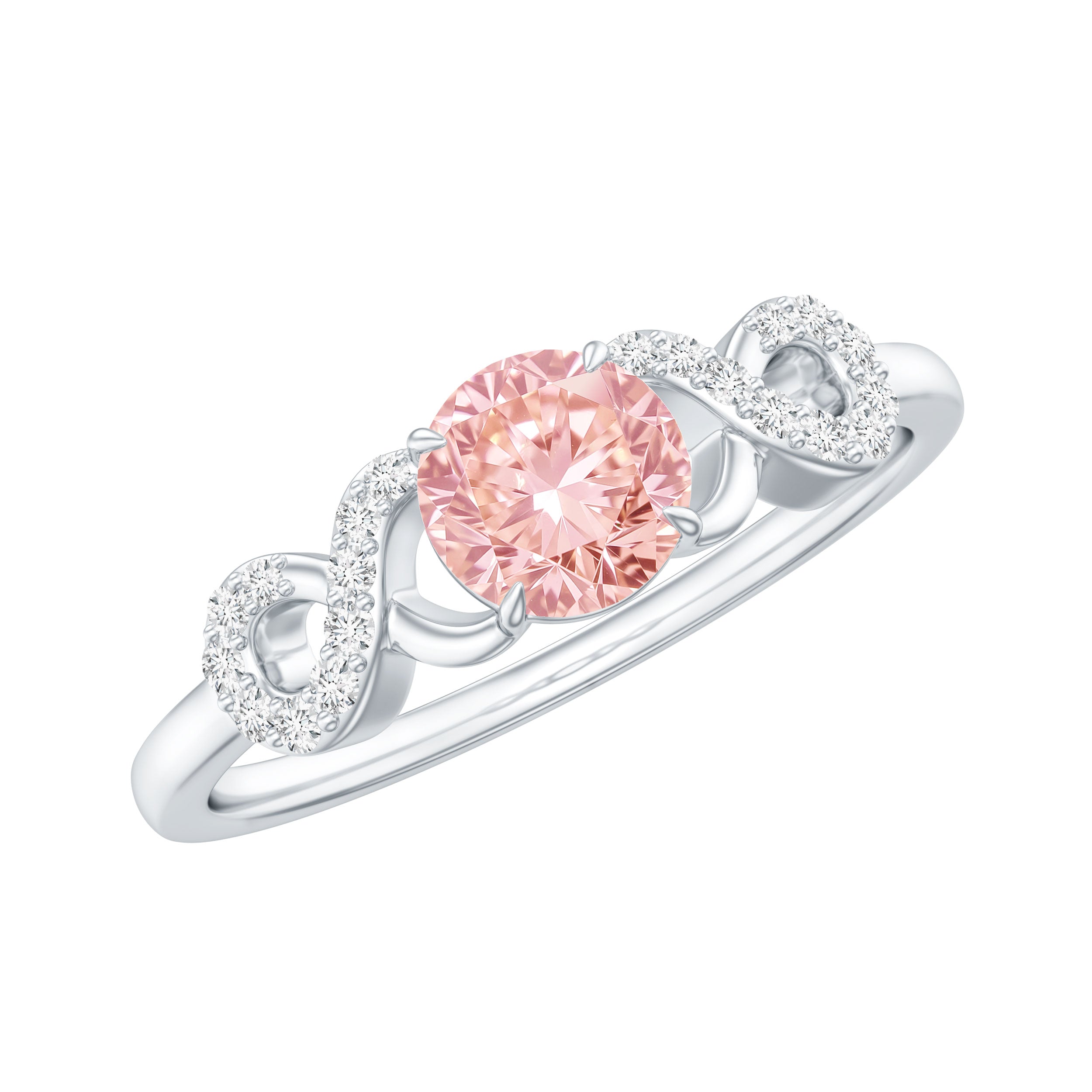 IGI Certified Lab Grown Pink Diamond Infinity Engagement Ring Fancy Pink - VS1 - Rosec Jewels