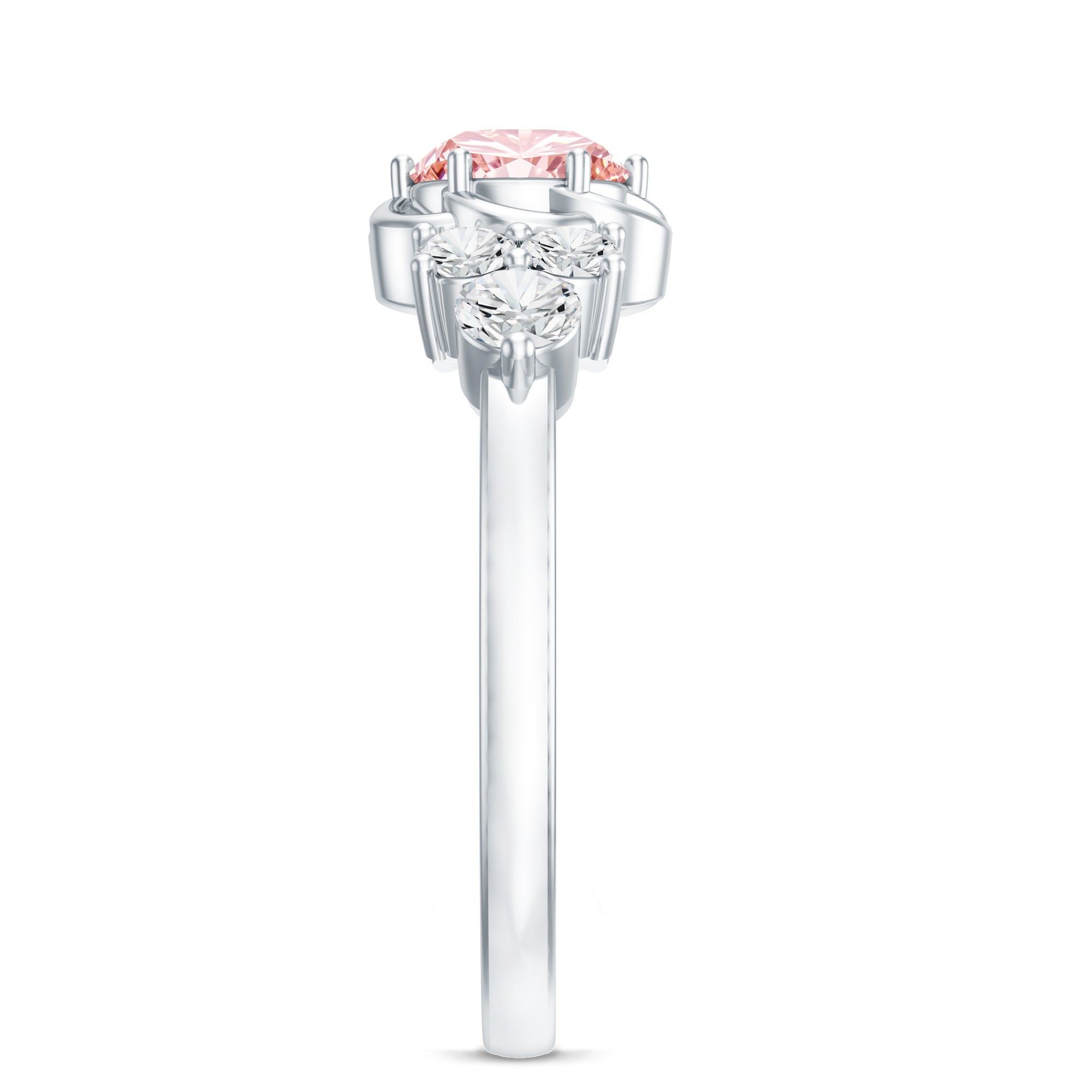 Nature Inspired Lab Grown Pink Diamond Flower Engagement Ring with IGI Certificate E-VS1 - Rosec Jewels