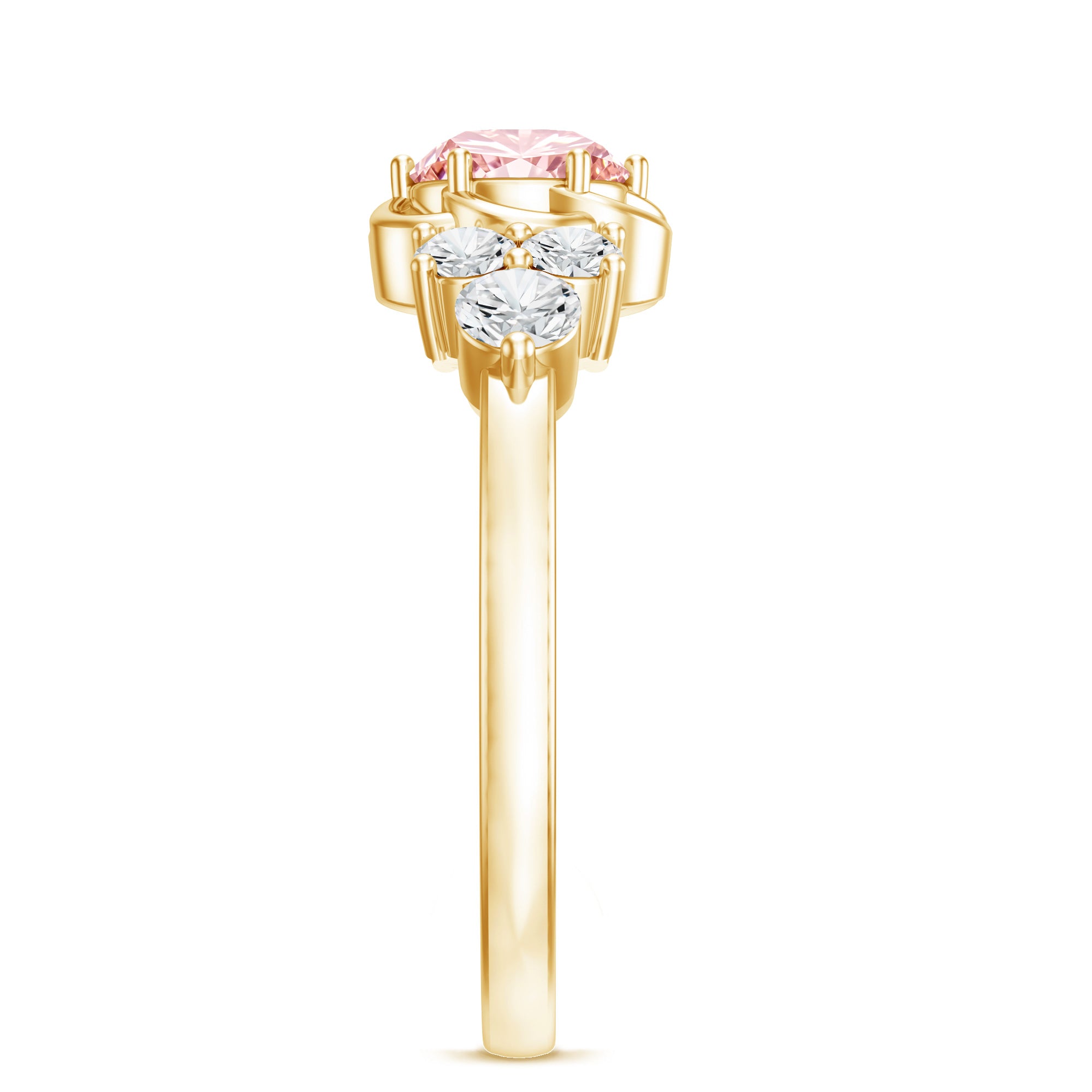 Nature Inspired Lab Grown Pink Diamond Flower Engagement Ring with IGI Certificate E-VS1 - Rosec Jewels