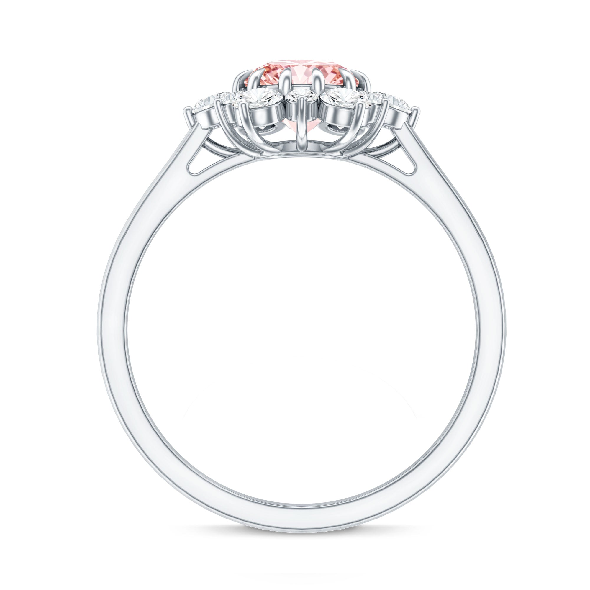 IGI Certified 1 CT Lab Grown Pink and White Diamond Halo Engagement Ring Fancy Pink - VS1 - Rosec Jewels