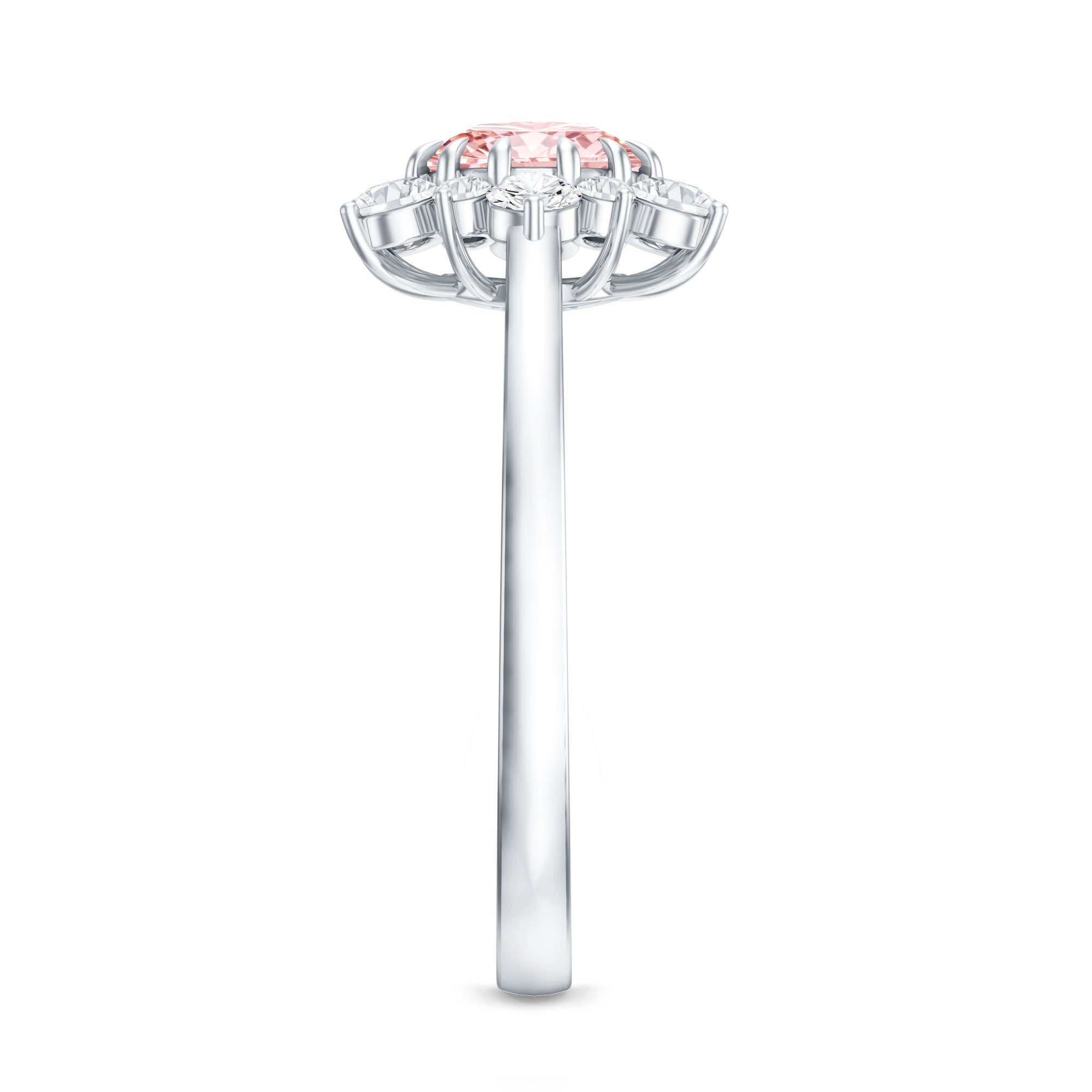 IGI Certified 1 CT Lab Grown Pink and White Diamond Halo Engagement Ring Fancy Pink - VS1 - Rosec Jewels