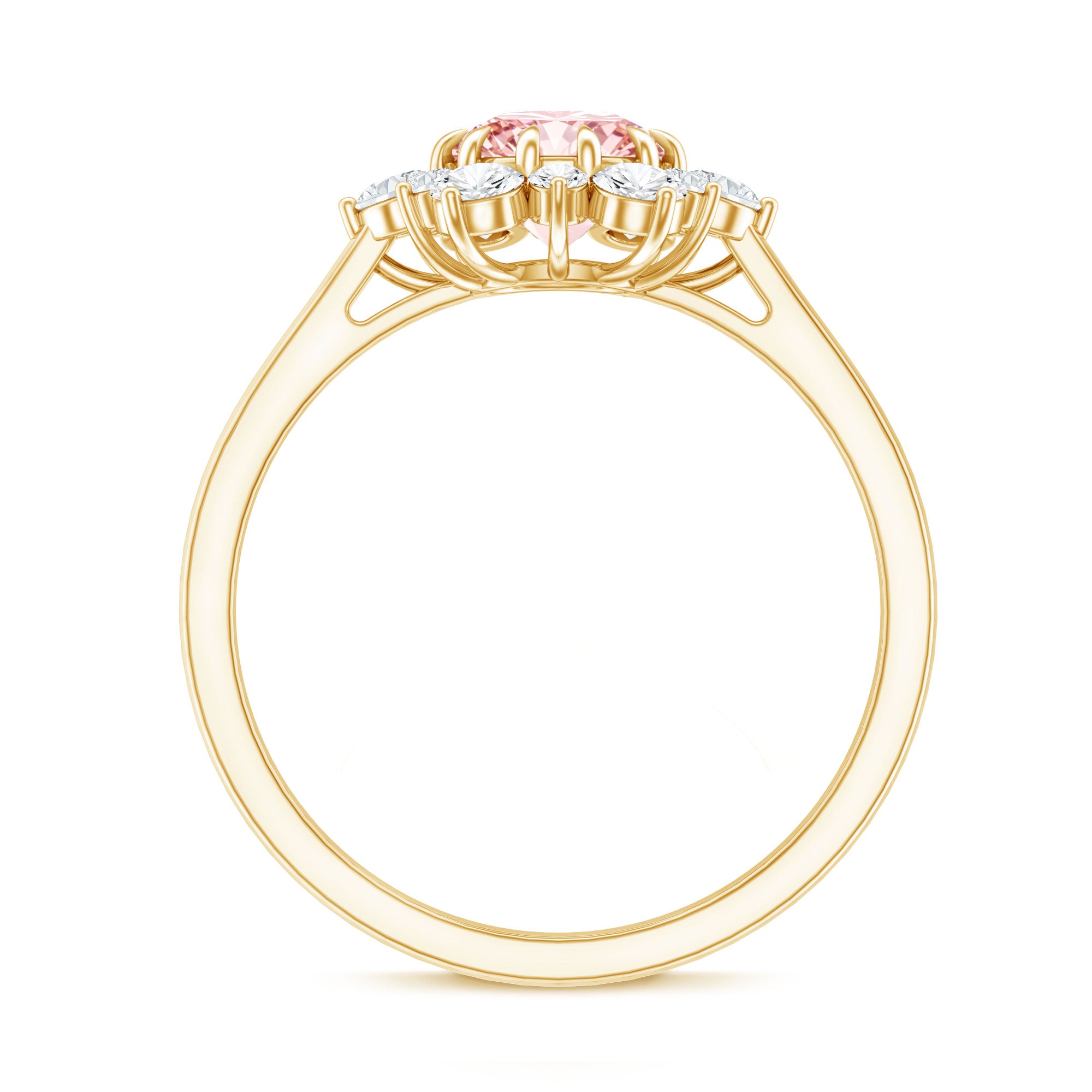 IGI Certified 1 CT Lab Grown Pink and White Diamond Halo Engagement Ring E-VS1 - Rosec Jewels