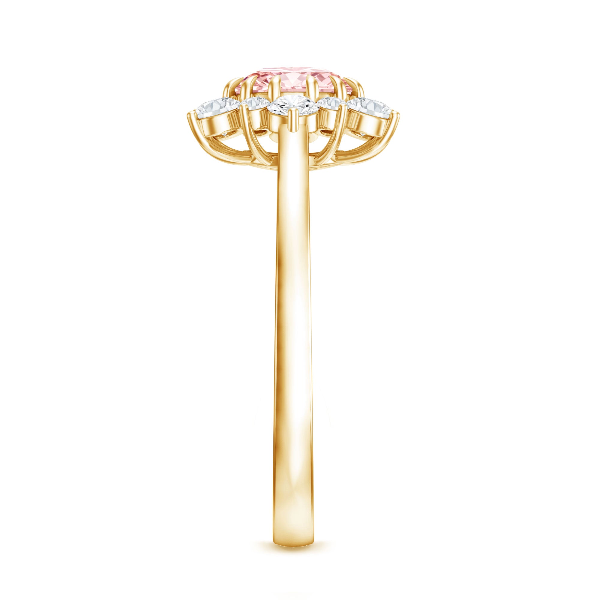 IGI Certified 1 CT Lab Grown Pink and White Diamond Halo Engagement Ring Fancy Pink - VS1 - Rosec Jewels