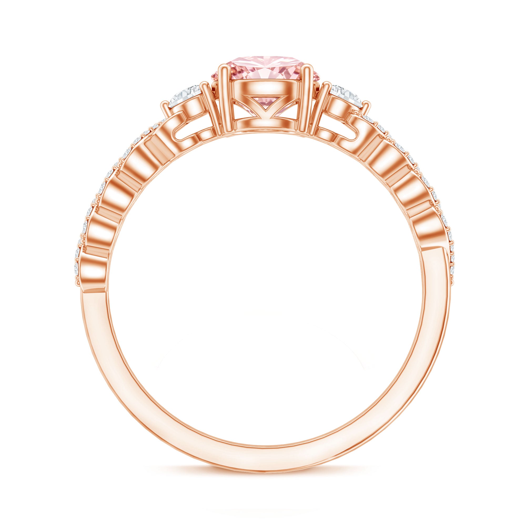 Lab Grown Fancy Pink Diamond Engagement Ring with IGI Certificate E-VS1 - Rosec Jewels