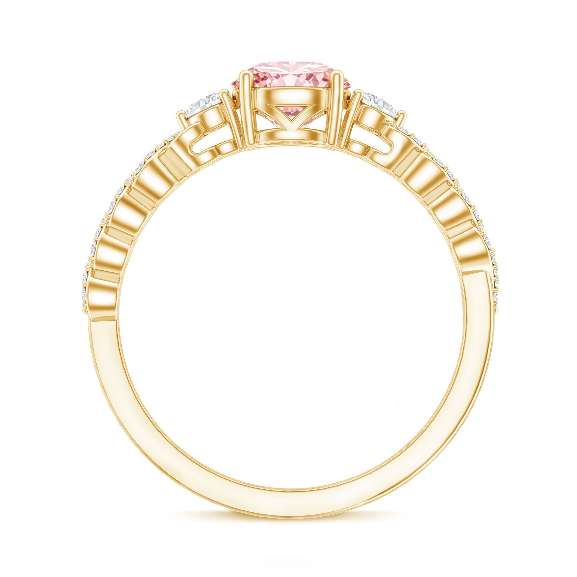 Rosec Jewels-Lab Grown Fancy Pink Diamond Engagement Ring with Certificate