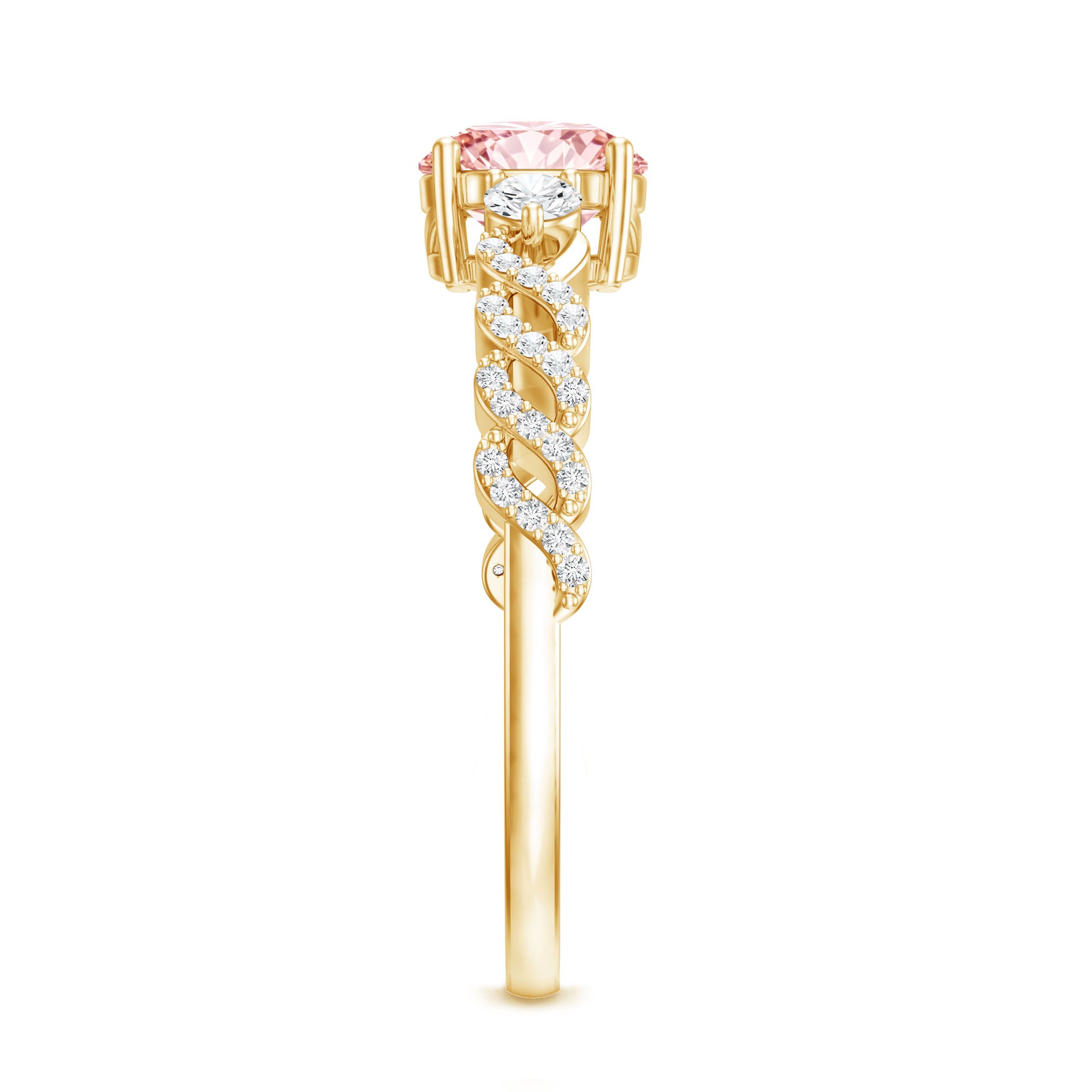 Lab Grown Fancy Pink Diamond Engagement Ring with IGI Certificate Fancy Pink - VS1 - Rosec Jewels