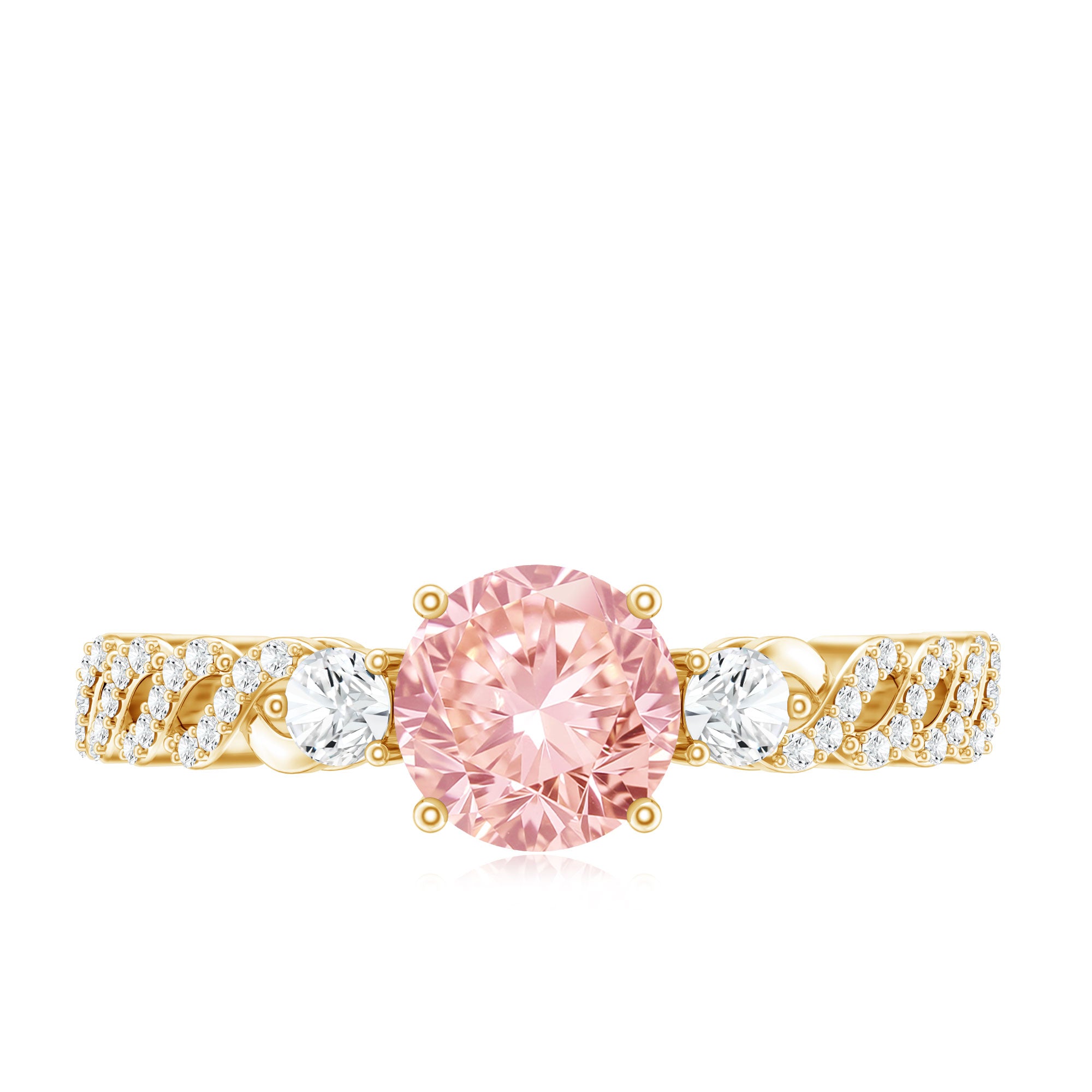 Lab Grown Fancy Pink Diamond Engagement Ring with IGI Certificate E-VS1 - Rosec Jewels