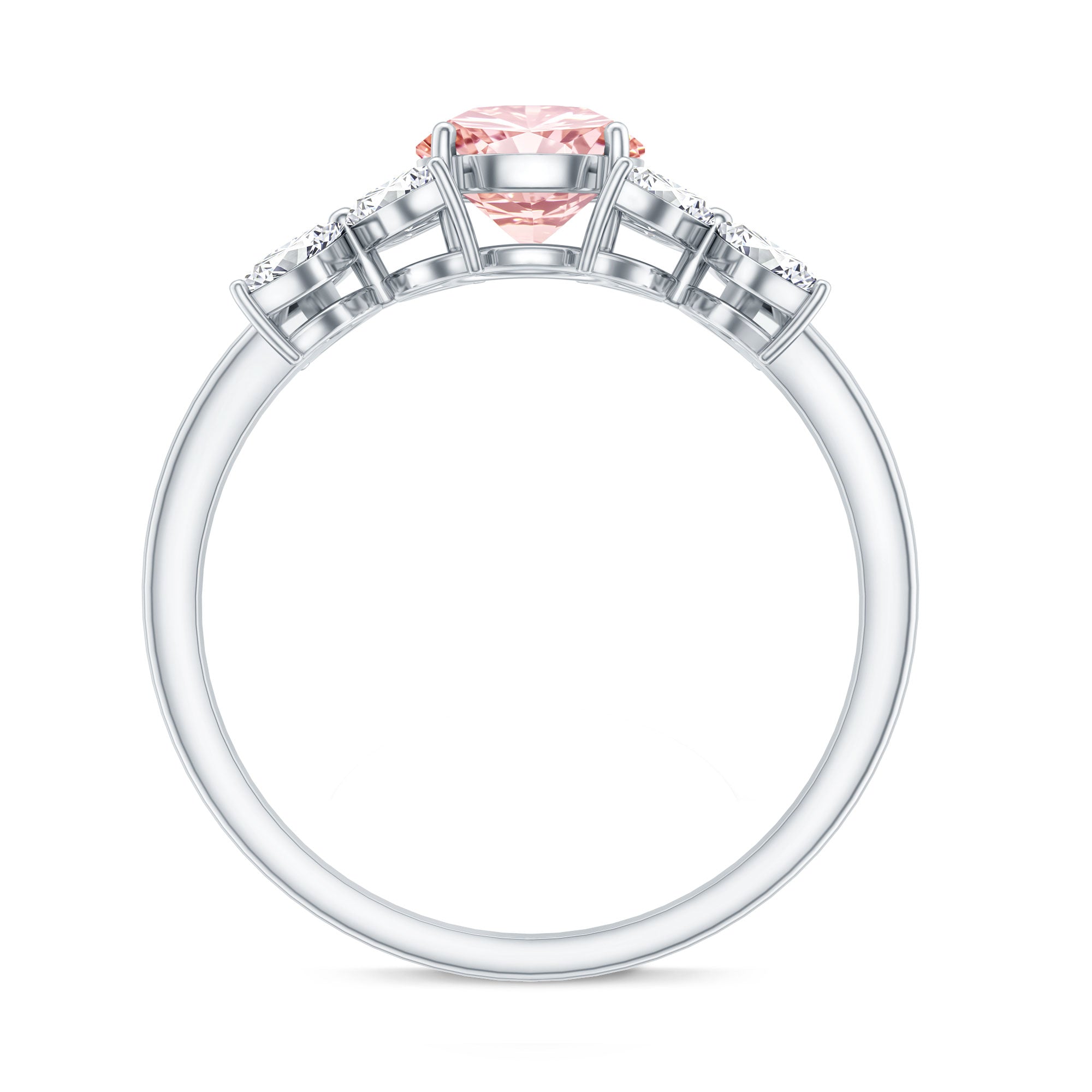 IGI Certified Lab Grown Pink White Diamond Flower Engagement Ring E-VS1 - Rosec Jewels