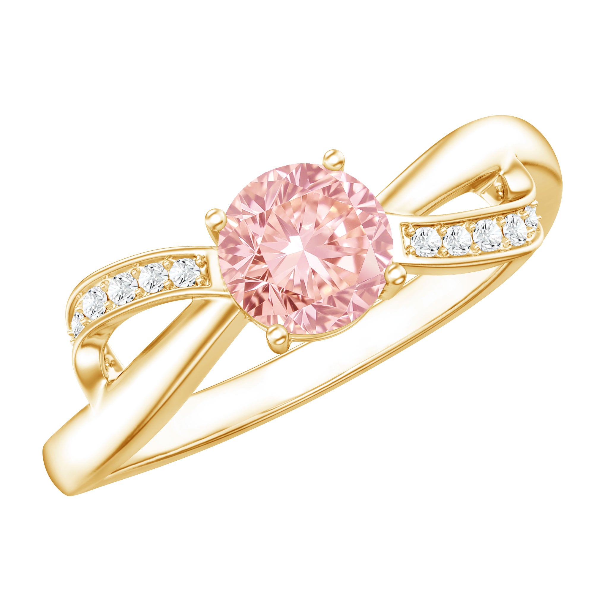 IGI Certified Lab Grown Pink Diamond Classic Engagement Ring Fancy Pink - VS1 - Rosec Jewels