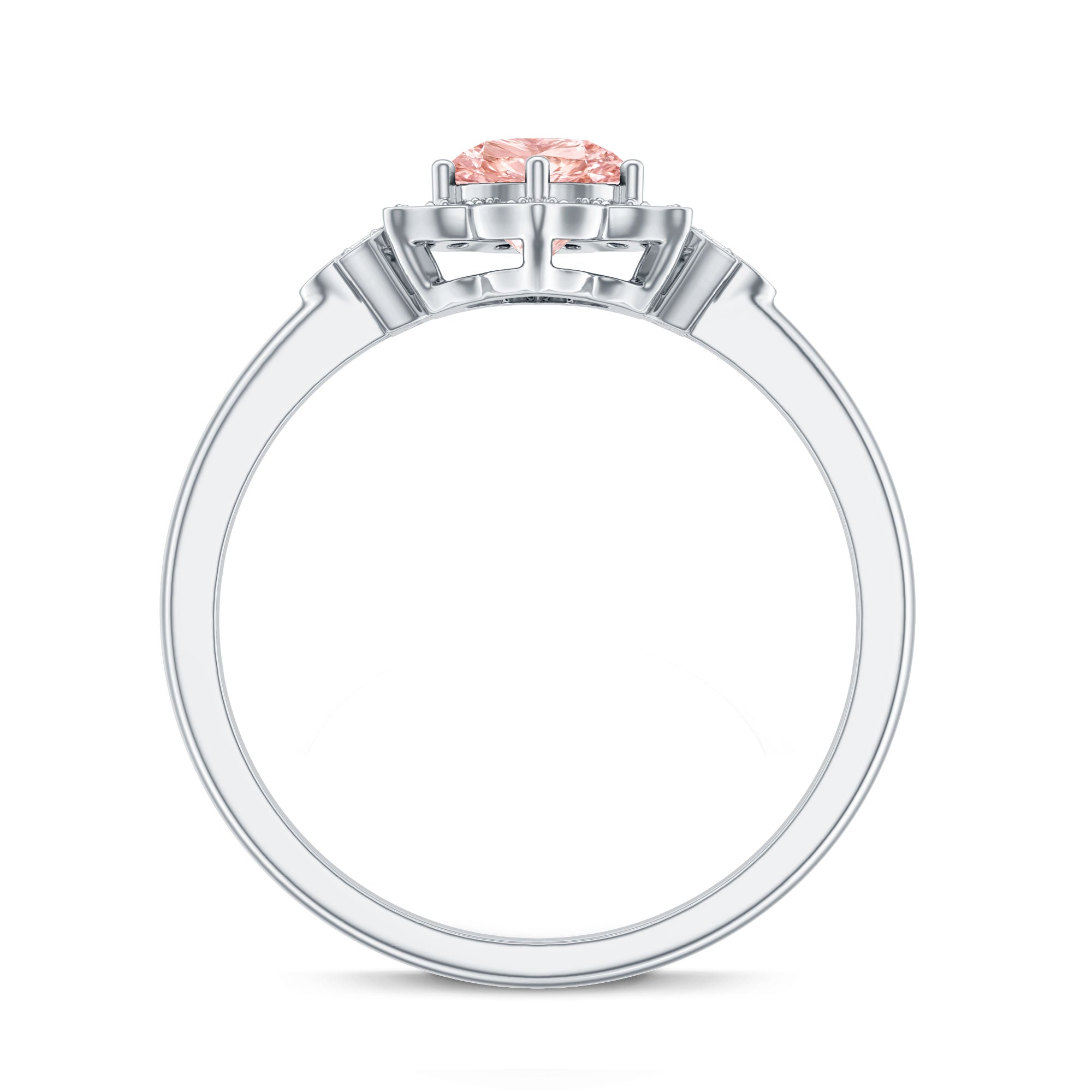 Pink and White Lab Grown Diamond Designer Engagement Ring with IGI Certificate Fancy Pink - VS1 - Rosec Jewels