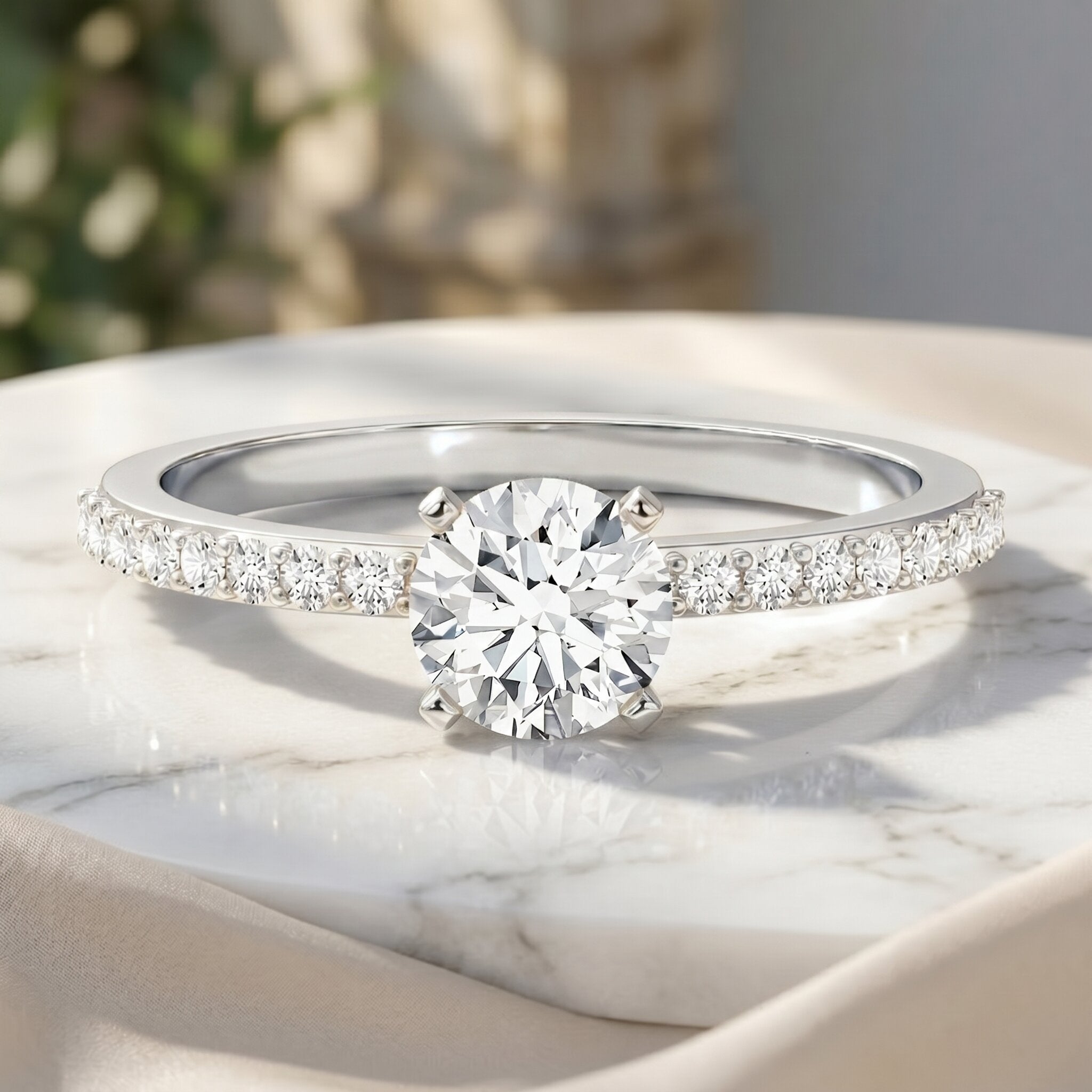 IGI Certified Lab Created Diamond 1 Carat Engagement Ring Lab - ( E-VS1 ) - Rosec Jewels