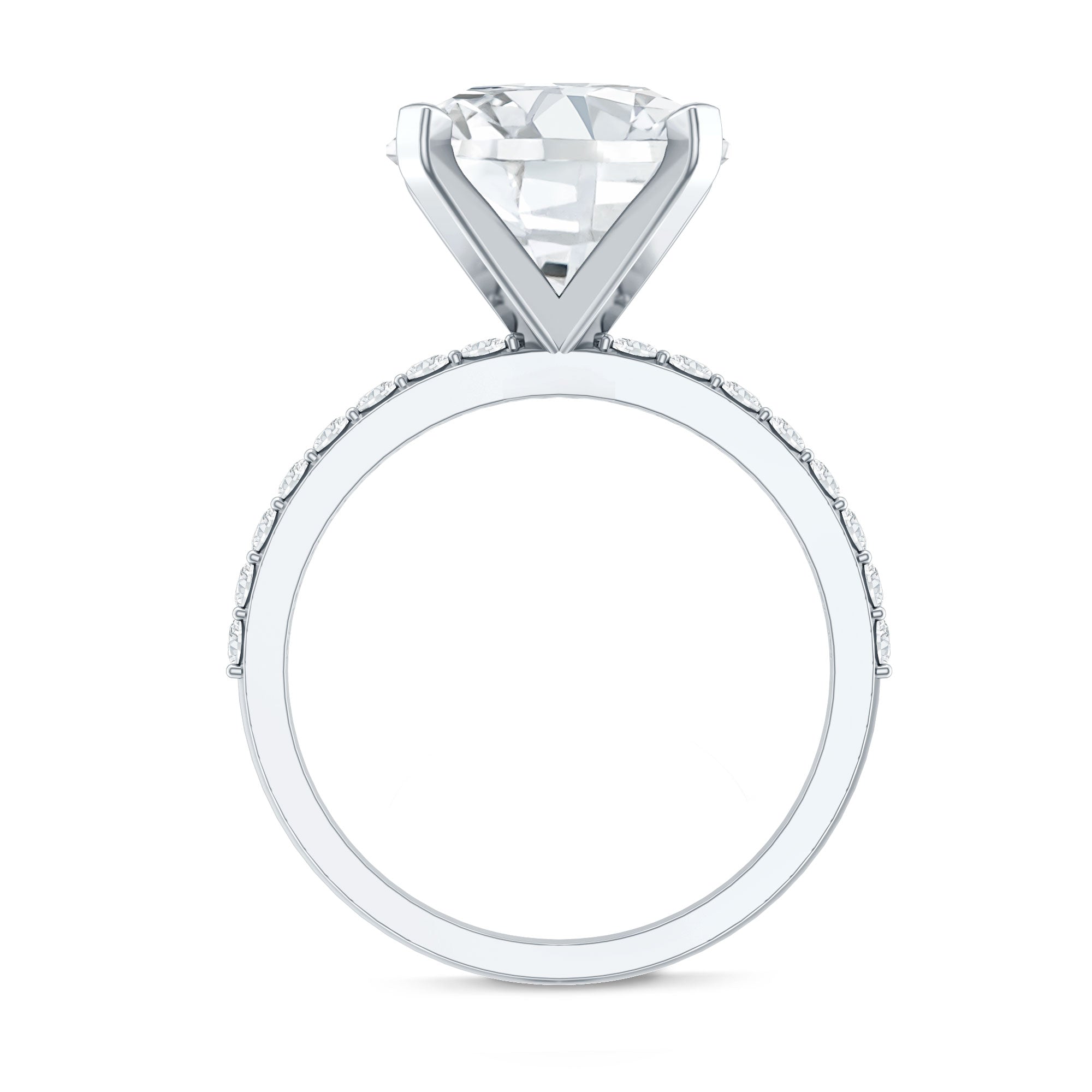 Rosec Jewels-Lab Grown 4 Carat Diamond Solitaire Engagement Ring with IGI Certificate