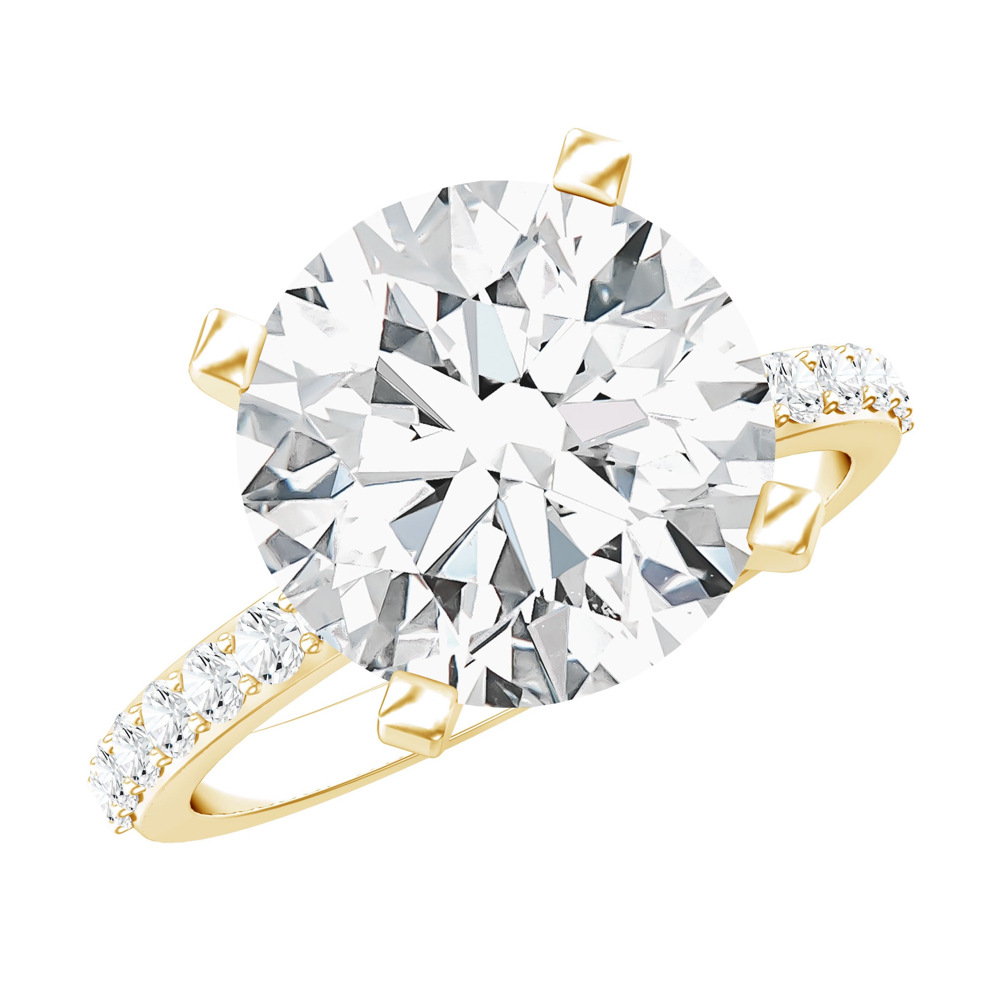 Lab Grown 4 Carat Diamond Solitaire Engagement Ring with IGI Certificate Lab - ( E-VS1 ) - Rosec Jewels
