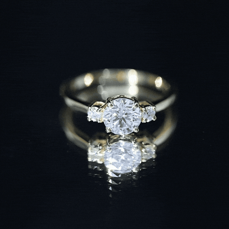 IGI Certified Lab Grown Diamond Three Stone Engagement Ring Lab - ( E-VS1 ) - Rosec Jewels