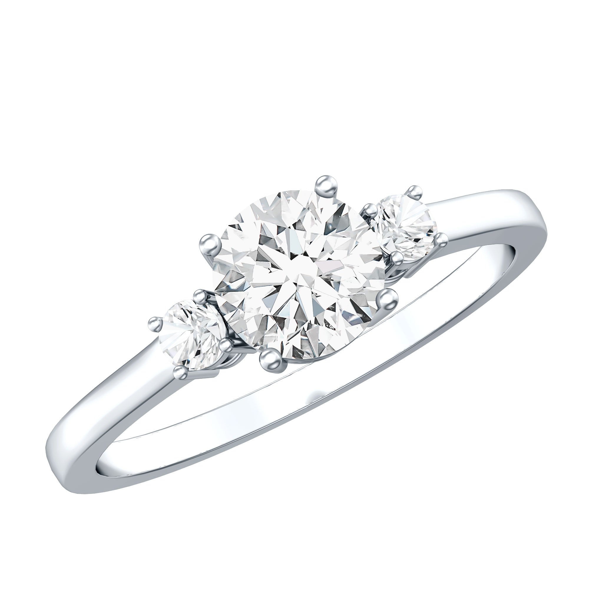 IGI Certified Lab Grown Diamond Three Stone Engagement Ring Lab - ( E-VS1 ) - Rosec Jewels