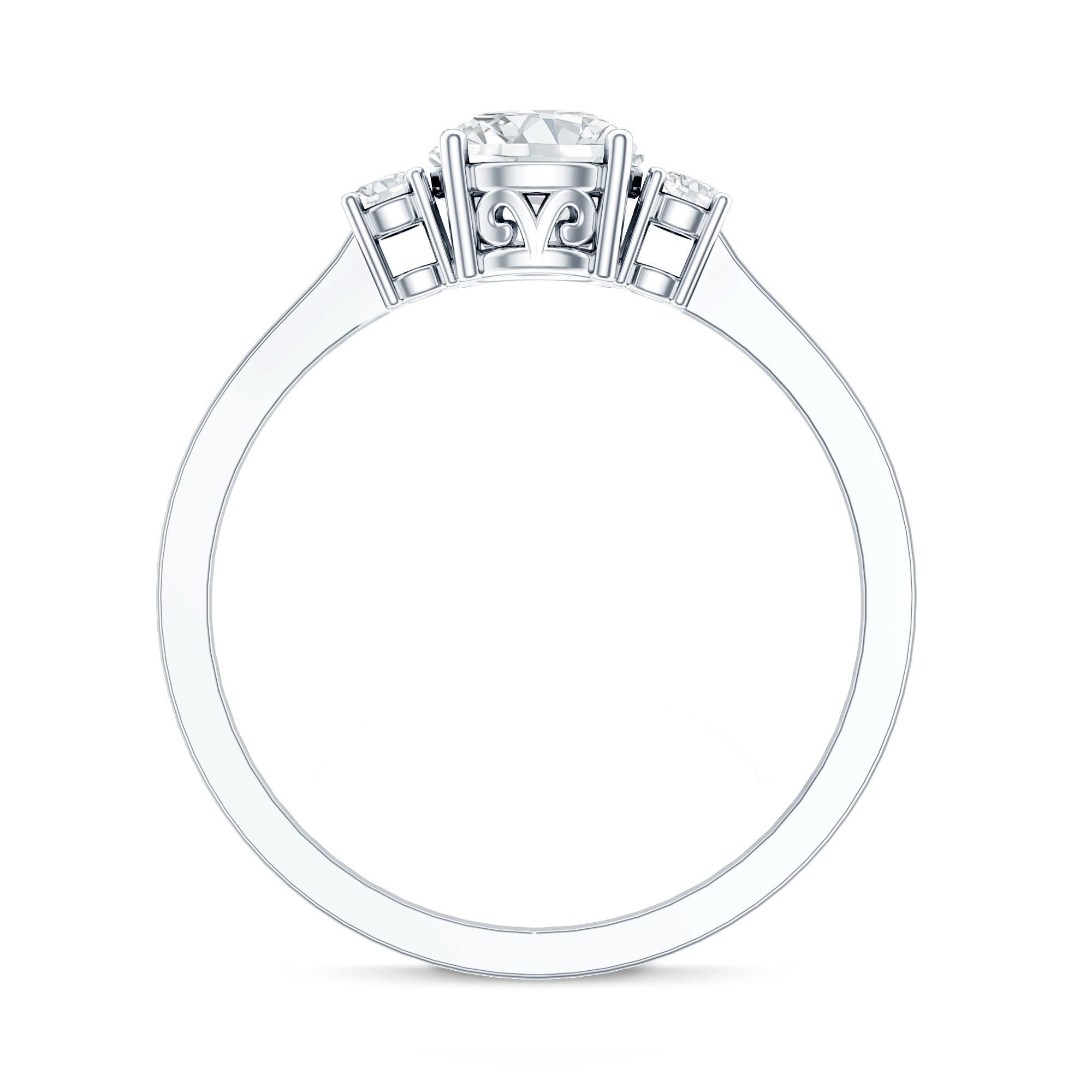 Rosec Jewels-IGI Certified Lab Grown Diamond Three Stone Engagement Ring