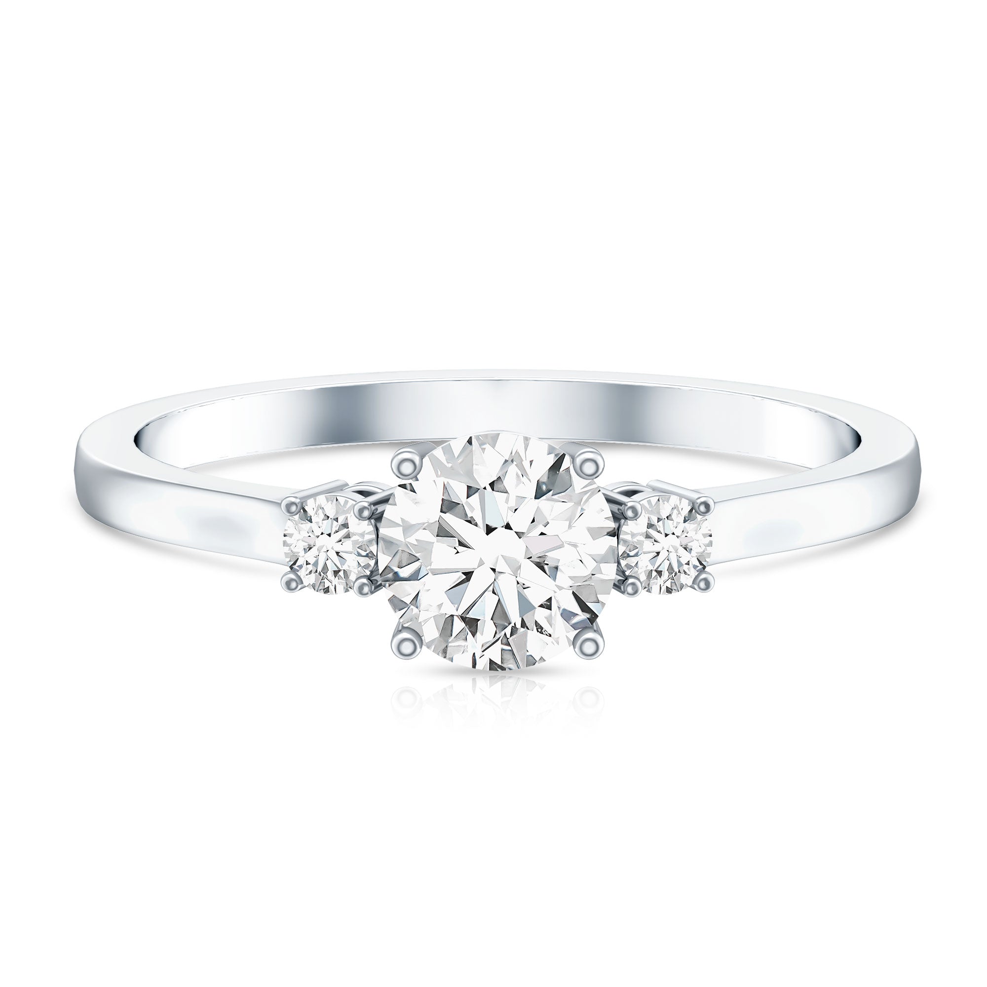 Rosec Jewels-IGI Certified Lab Grown Diamond Three Stone Engagement Ring