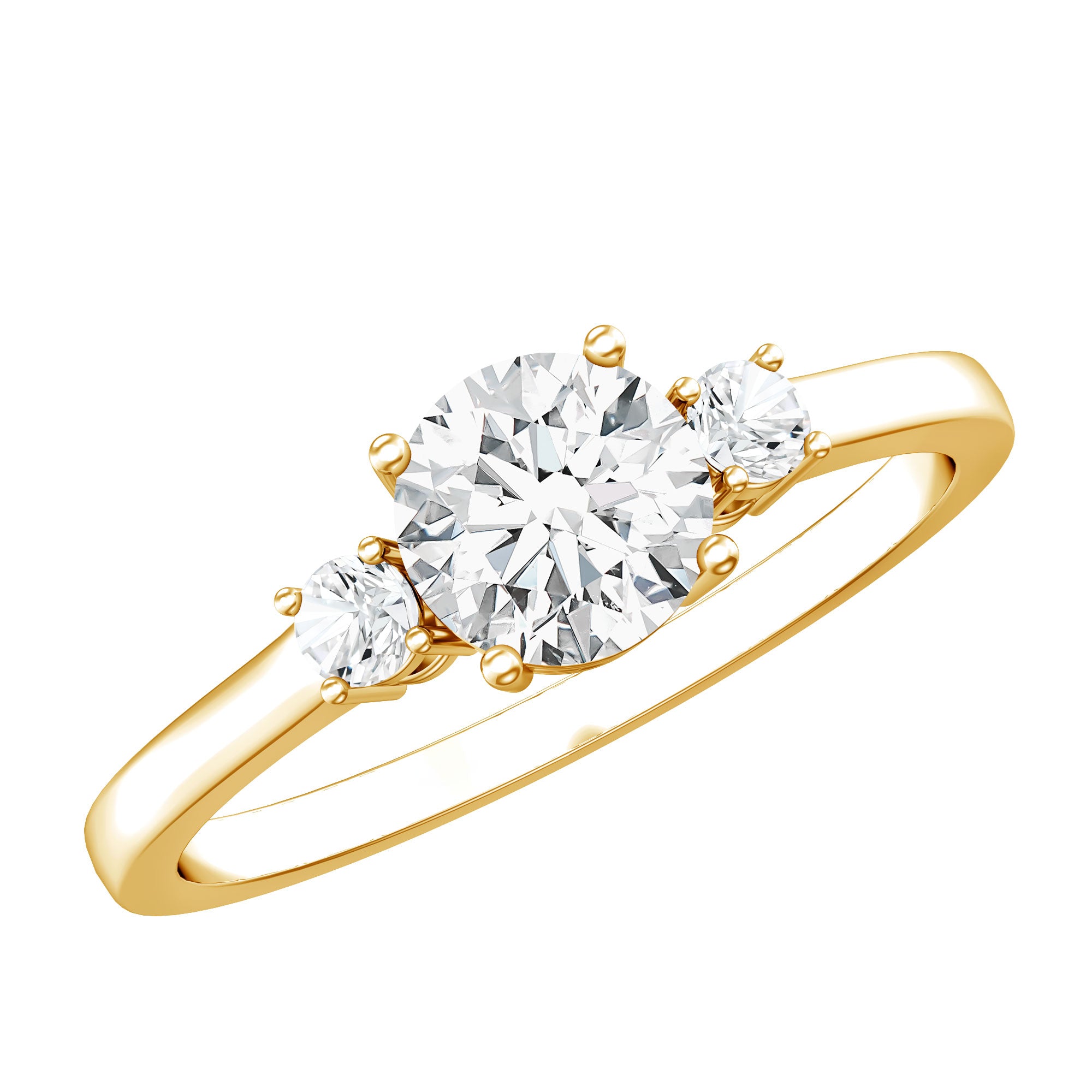IGI Certified Lab Grown Diamond Three Stone Engagement Ring Lab - ( E-VS1 ) - Rosec Jewels