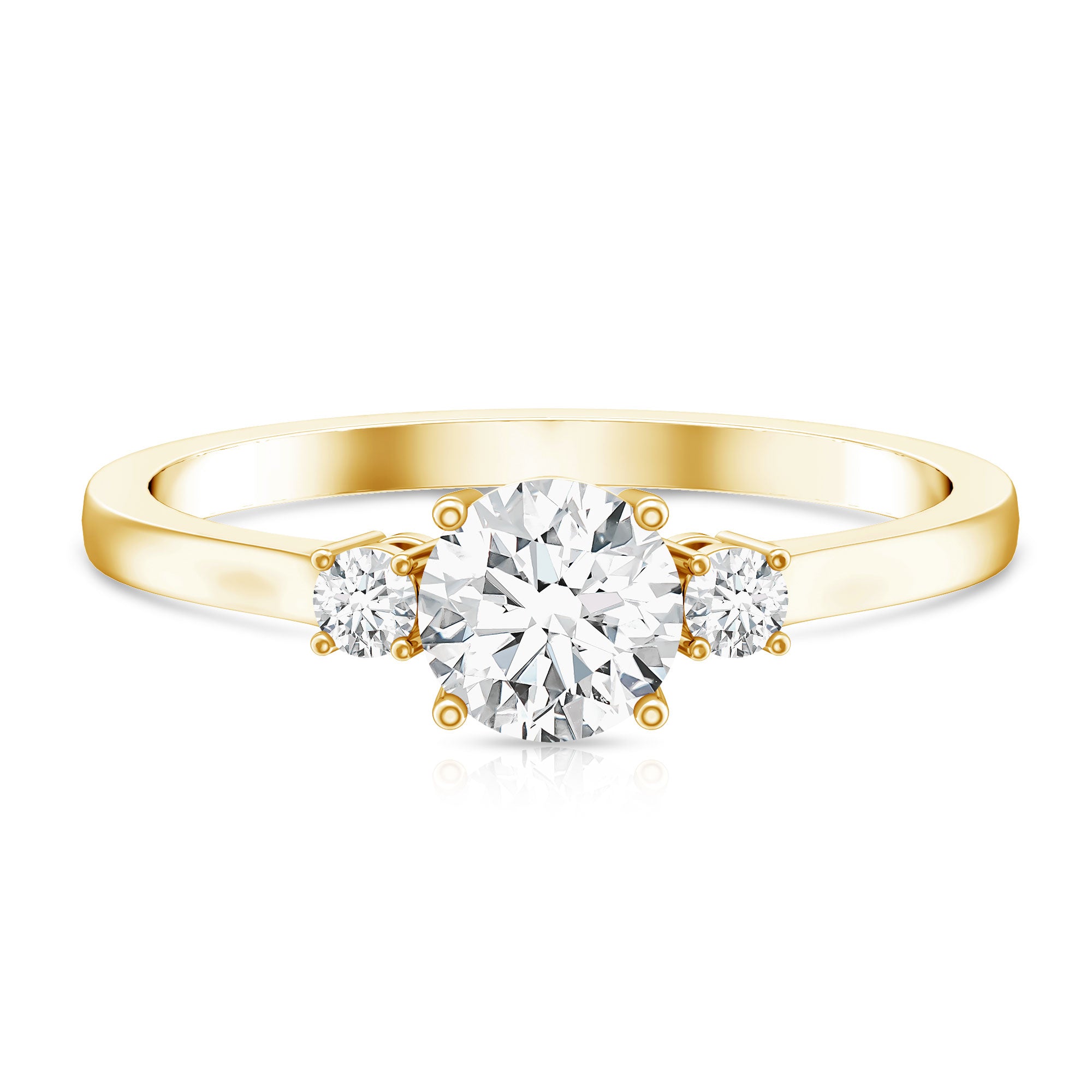 Rosec Jewels-IGI Certified Lab Grown Diamond Three Stone Engagement Ring