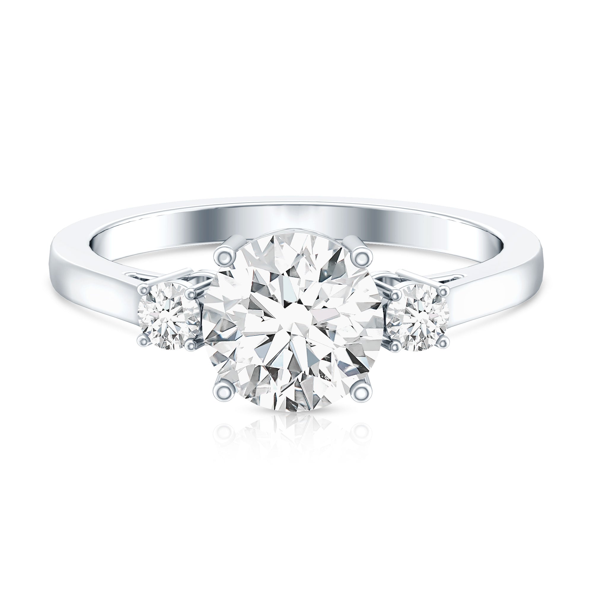 Rosec Jewels-IGI Certified Round Cut Lab Grown Diamond 2 Carat Engagement Ring
