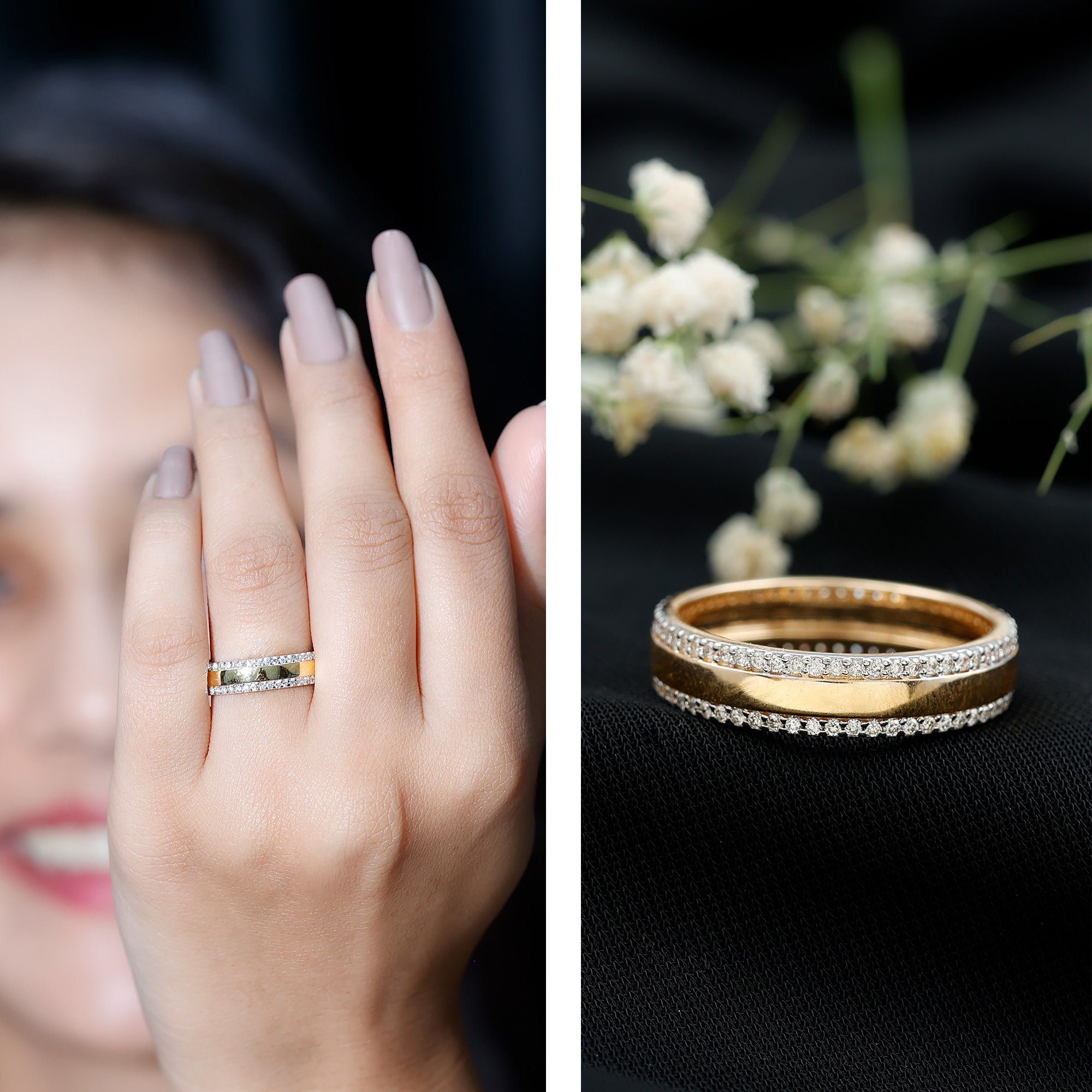 Natural Certified Diamond Wedding Band Natural - ( HI-SI ) - Rosec Jewels